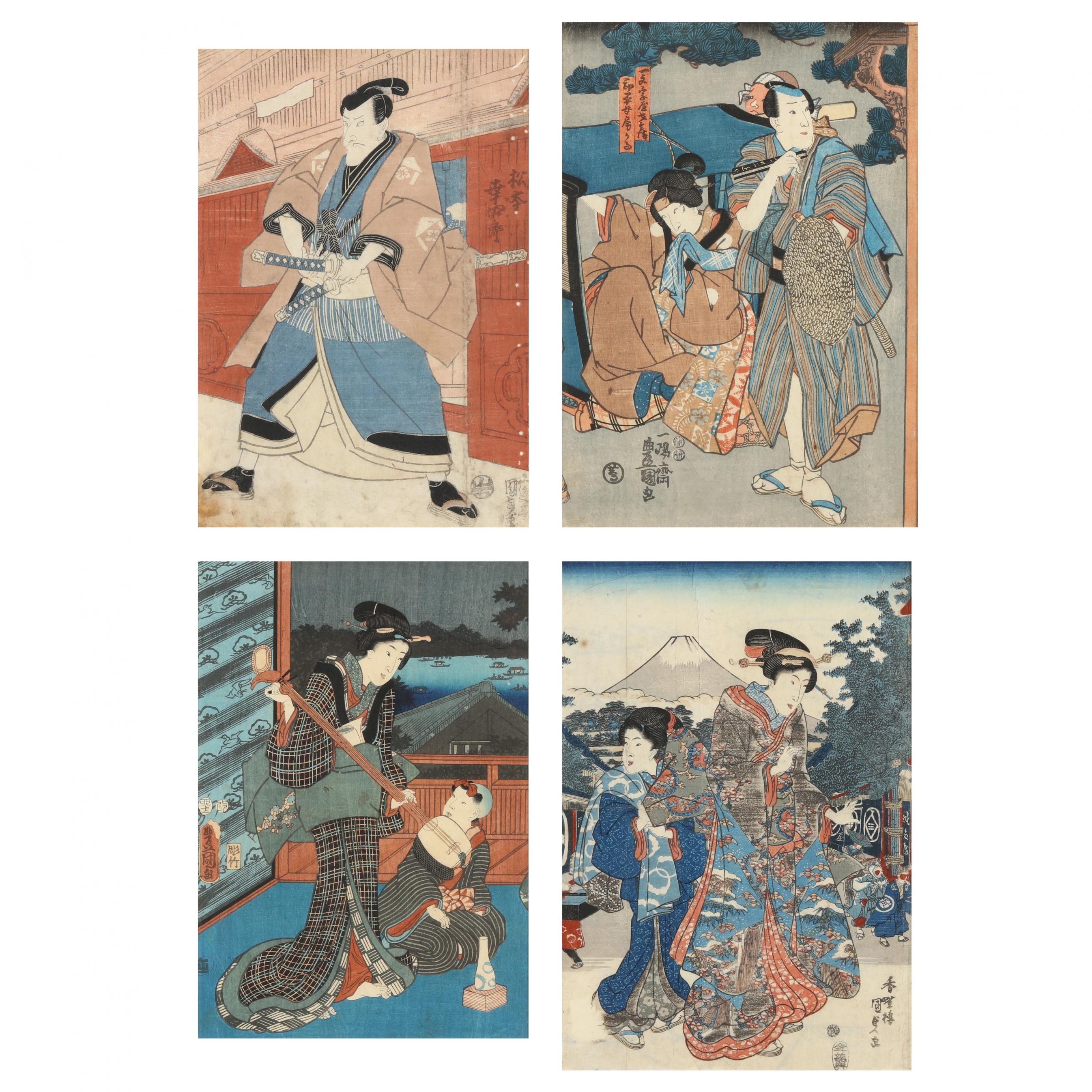 Utagawa Kunisada (Toyokuni III) (Japanese, 1786-1865), Four