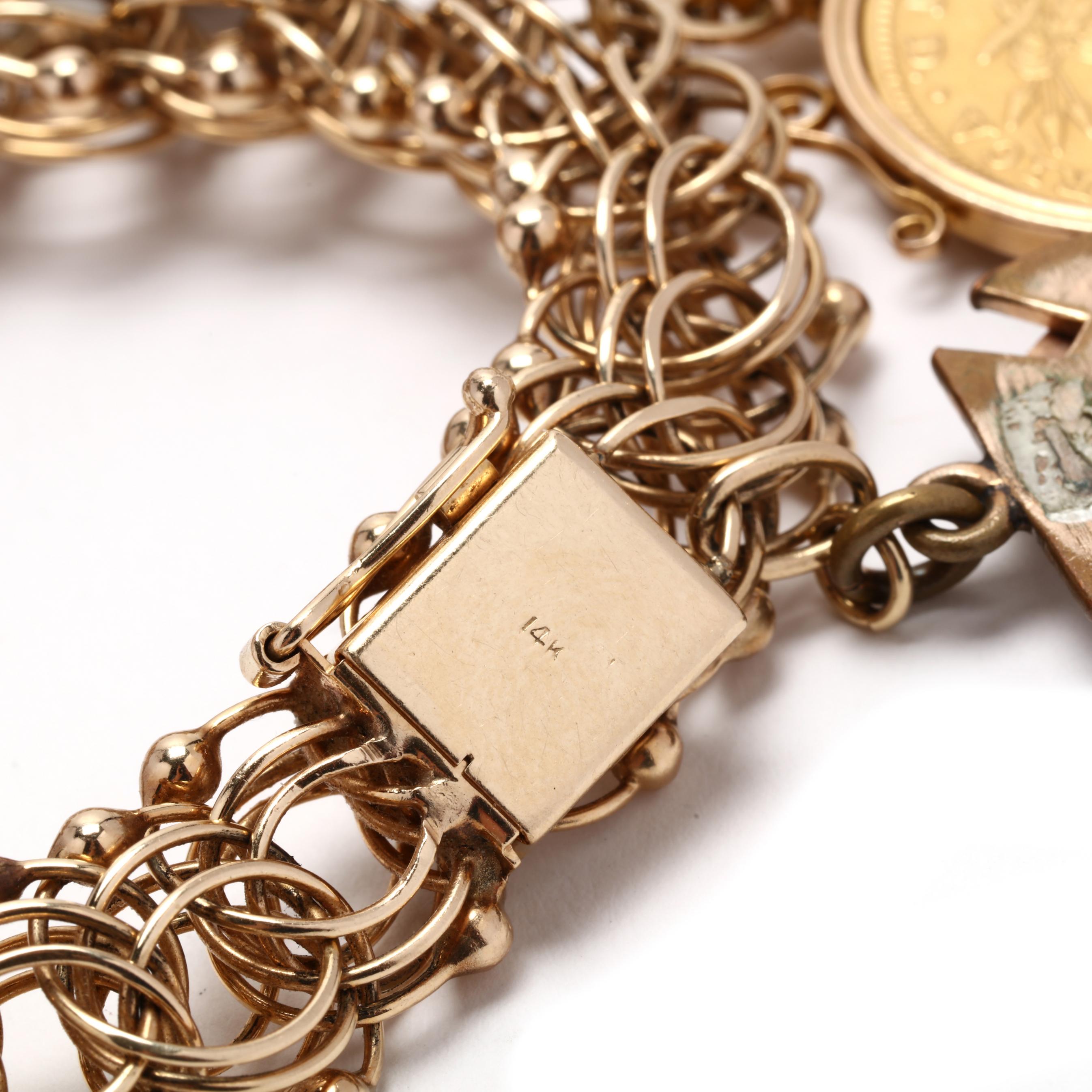 Vintage Gold Charm Bracelet with Charms (Lot 3114 - Luxury