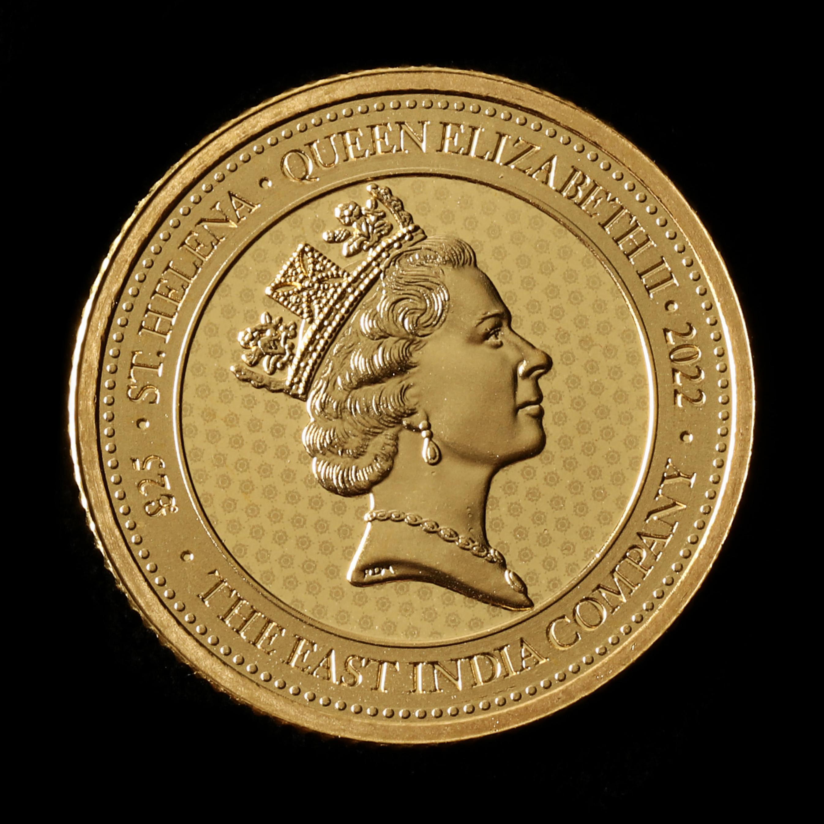 St. Helena, 2022 £25 Spade Guinea Containing 1/4 Ounce of .999