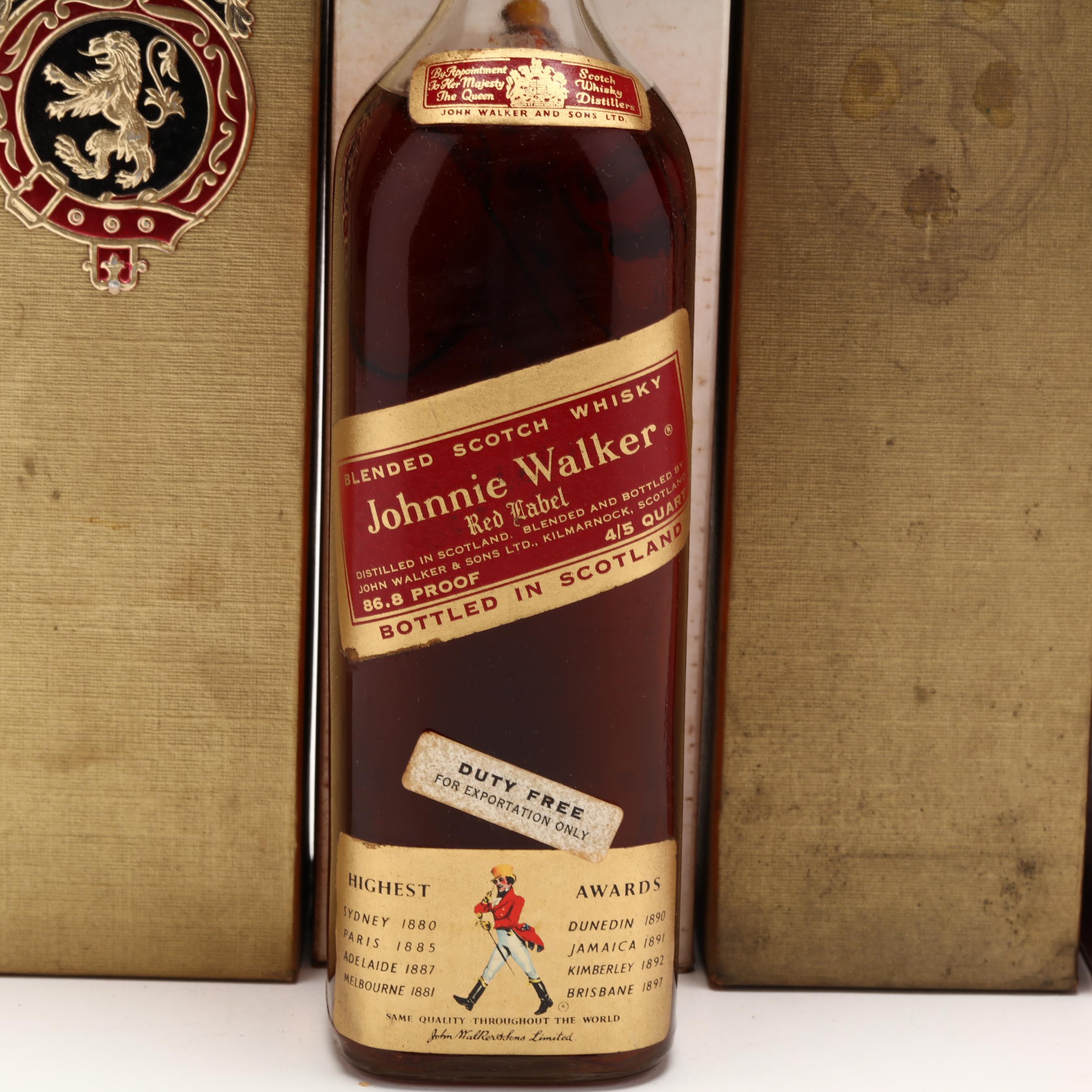 Johnnie Walker Blended Scotch Whisky, Red & Black Labels (Lot 4110