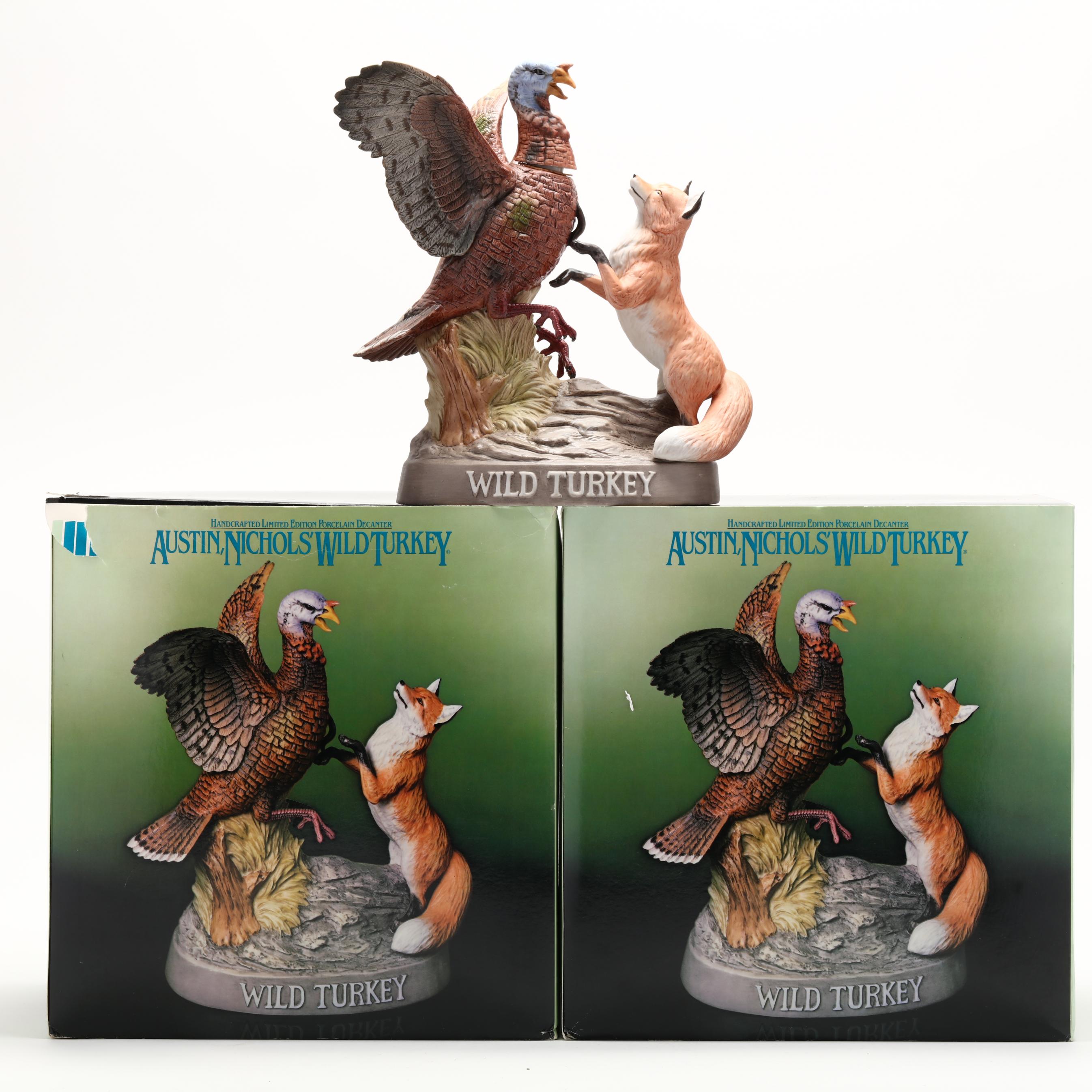 Wild Turkey Bourbon Whiskey in Porcelain Decanters (Lot 4055