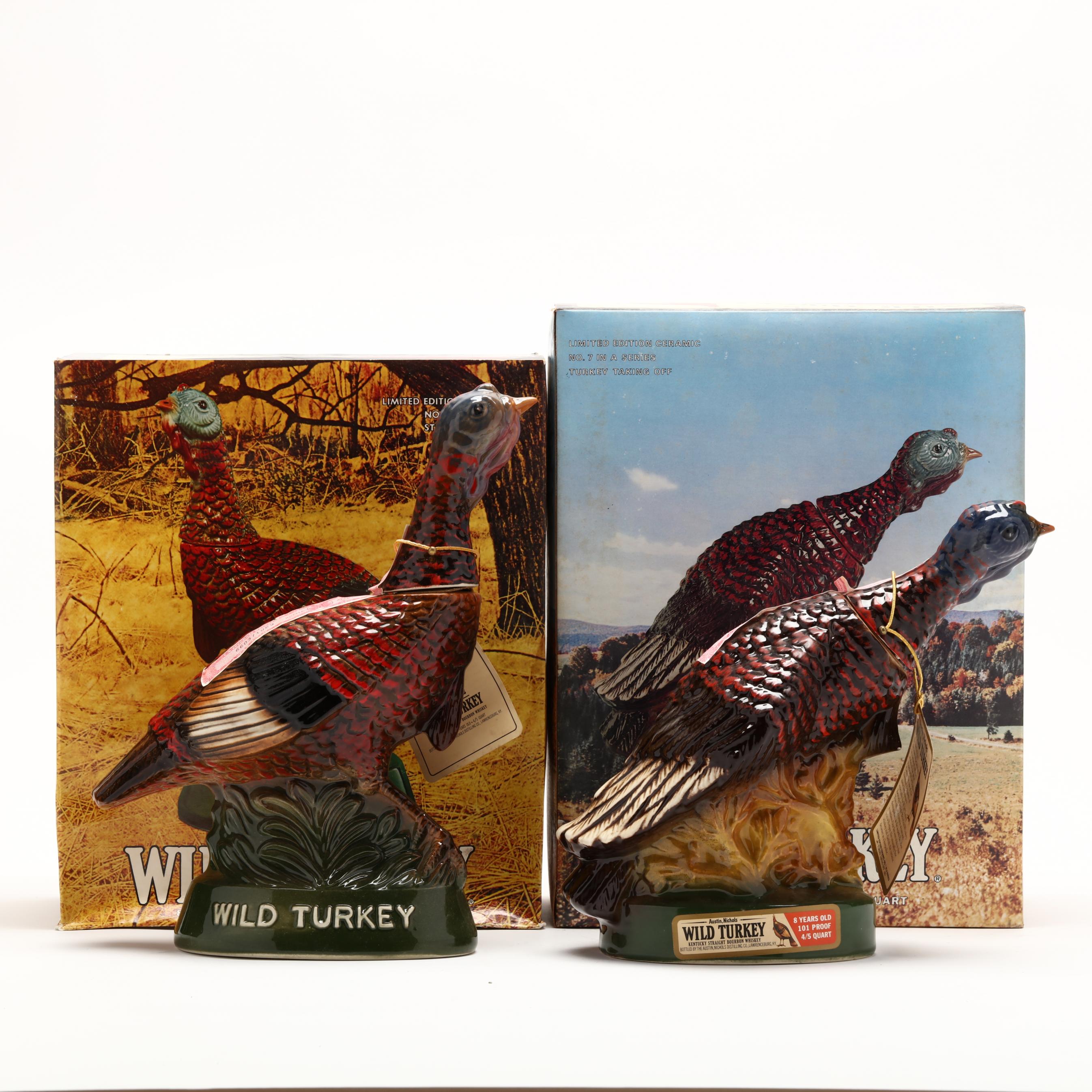 Wild Turkey Bourbon Whiskey in Porcelain Decanters (Lot 4043