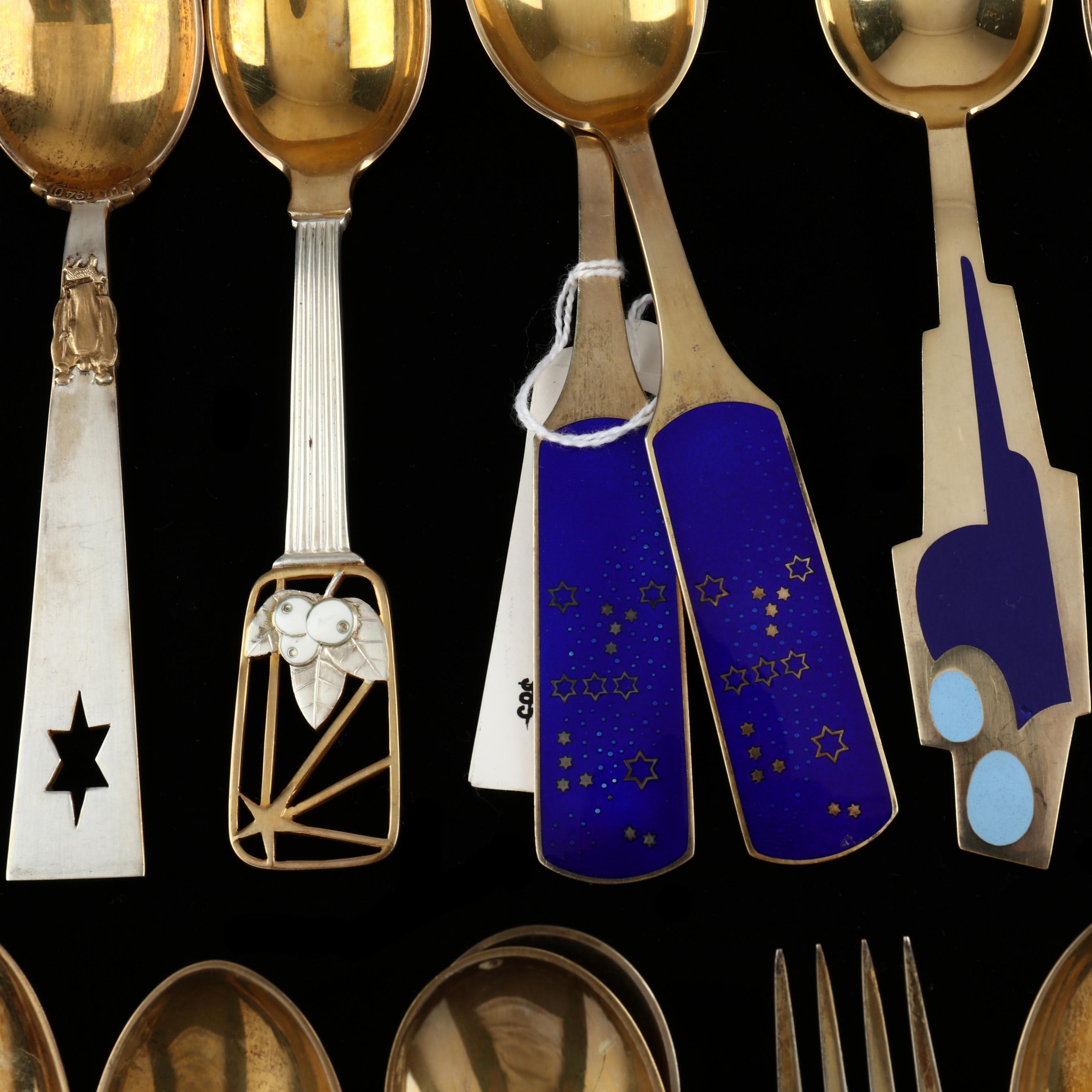 37) Anton Michelsen Sterling Silver Gilt and Enameled Christmas