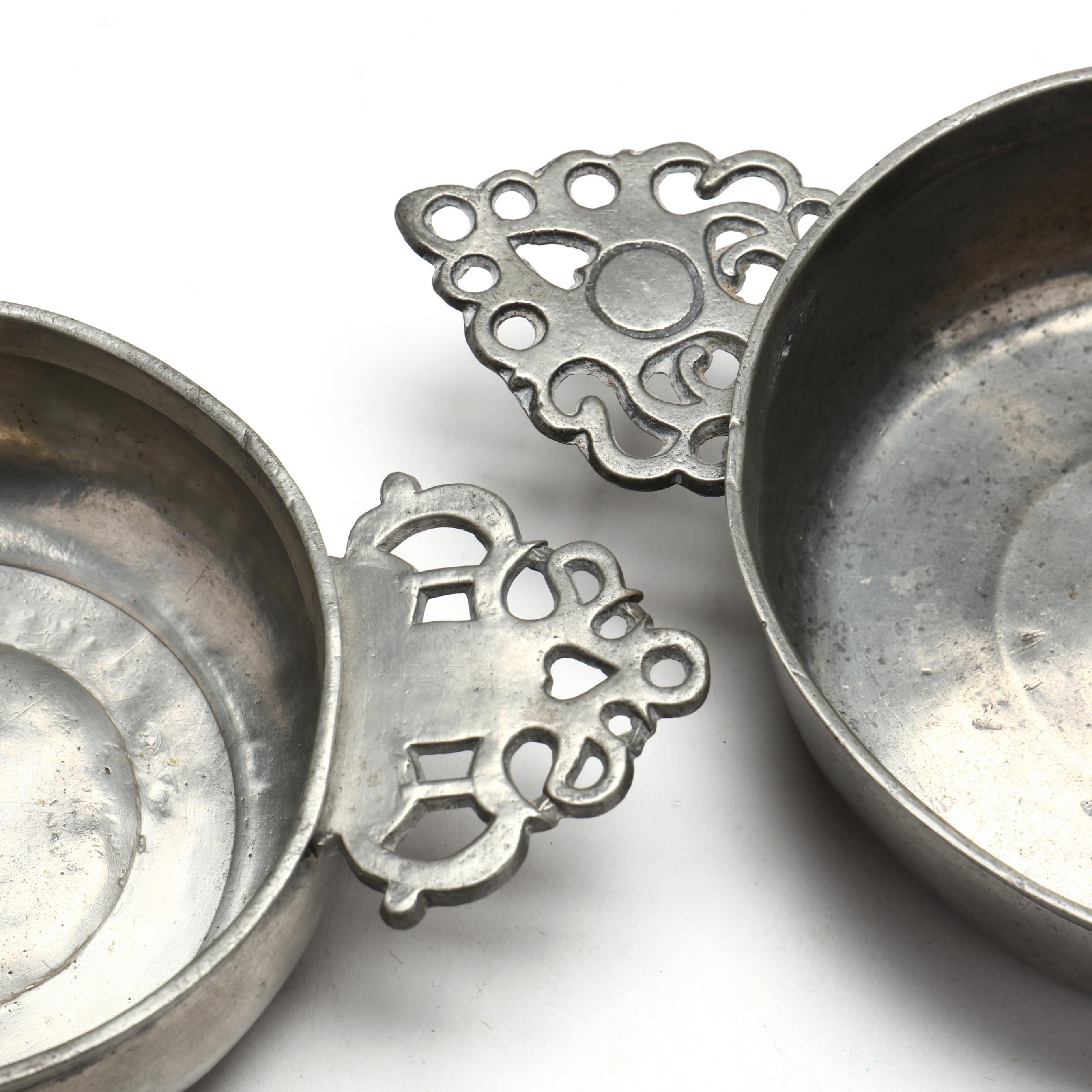 Eight American Pewter Items, including Edward Danforth