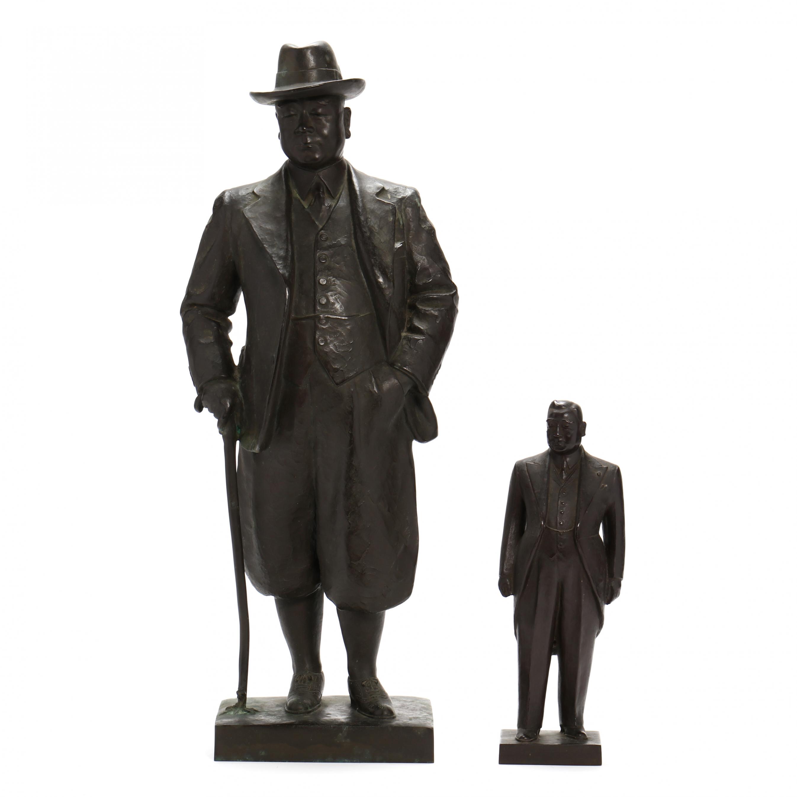 Attributed to Yoshizumi Yokoe (Japanese, 1887-1962), Two Bronze