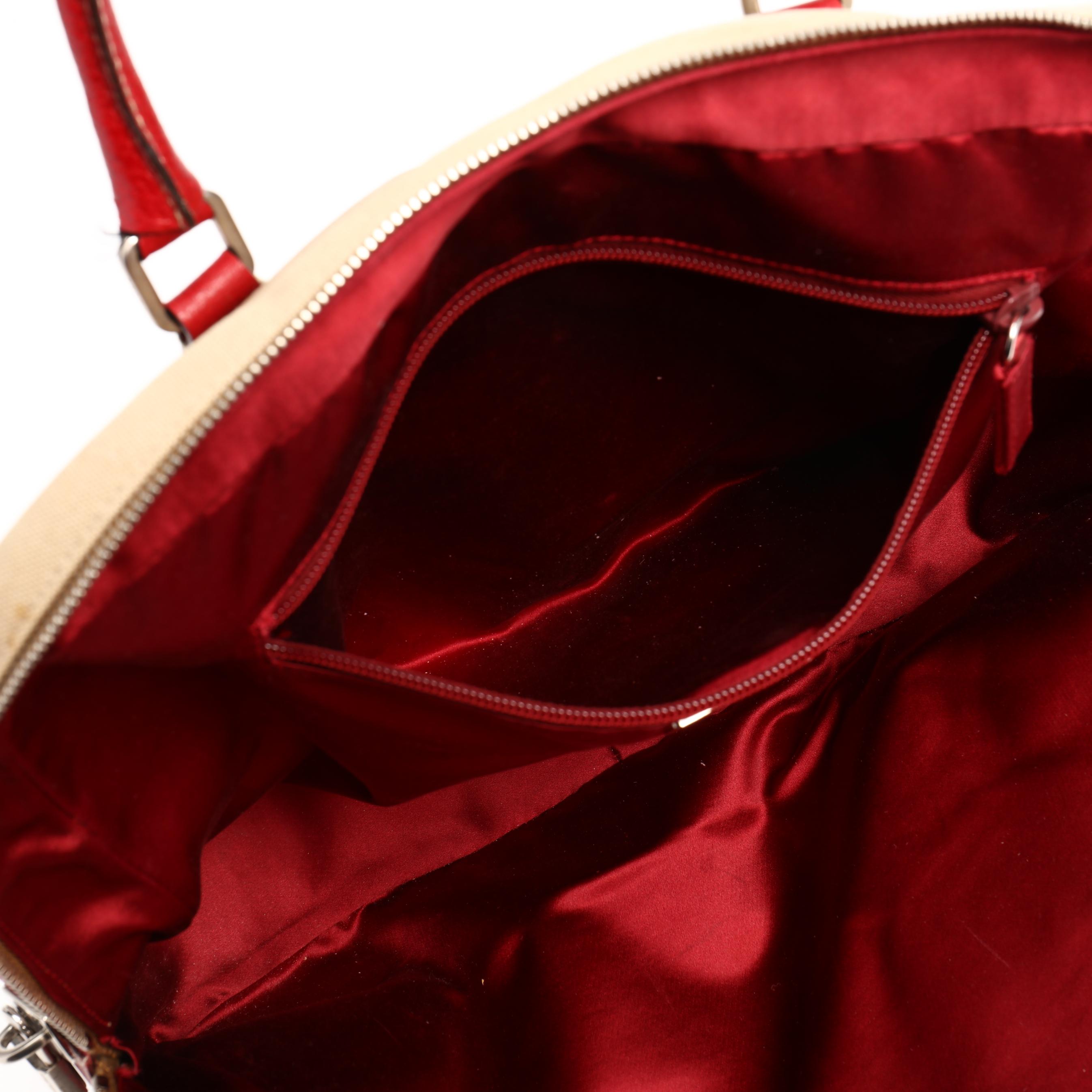 Vintage Prada Canvas and Leather Handbag Cinghiale (Lot 357