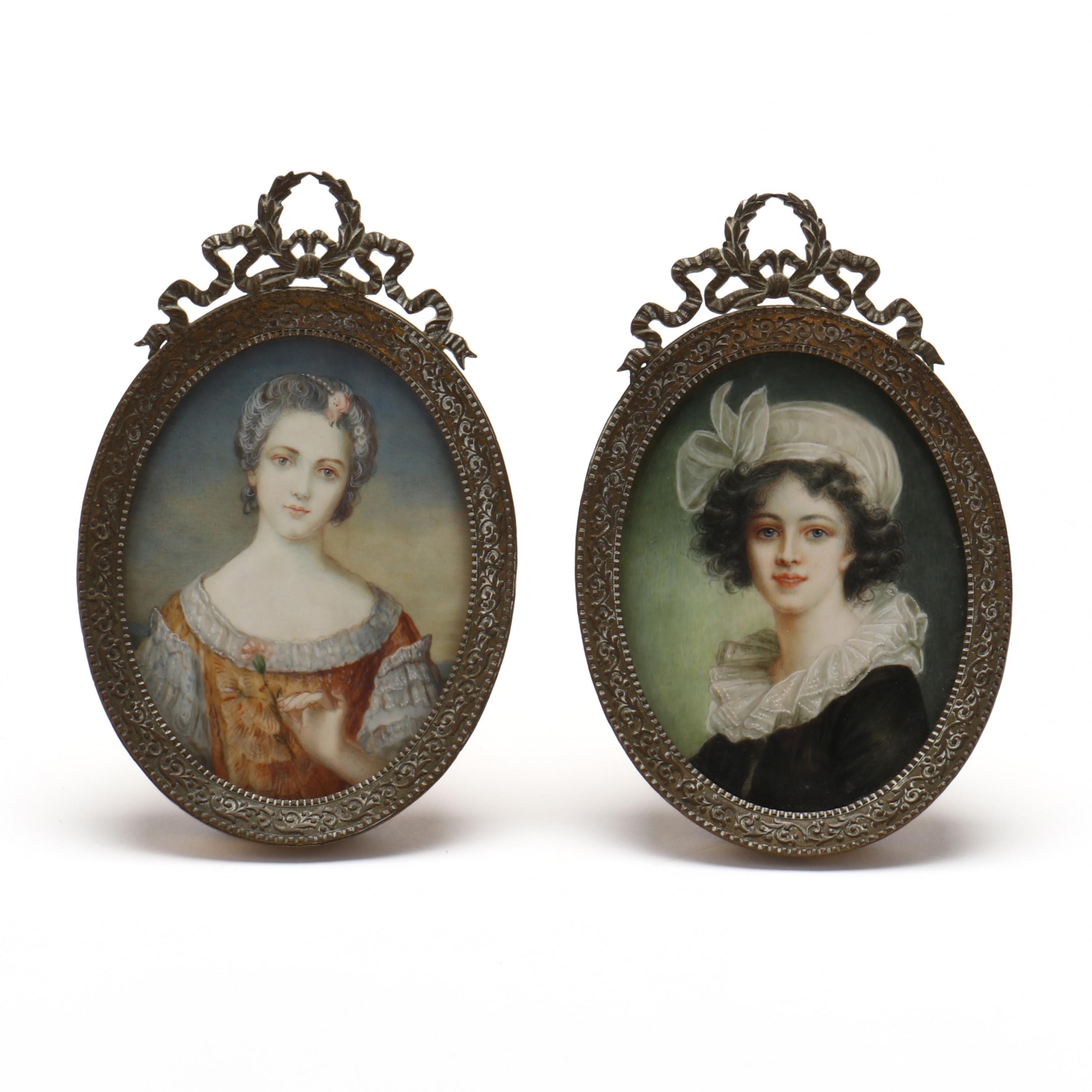 Two Signed Continental School Portrait Miniatures (Lot 485 - July