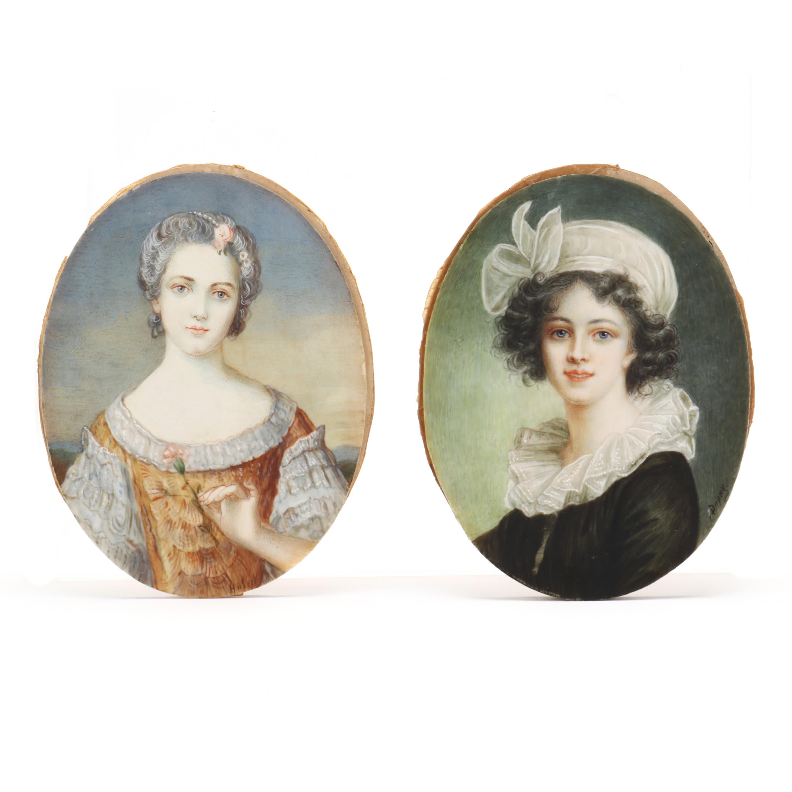 Two Signed Continental School Portrait Miniatures (Lot 485 - July