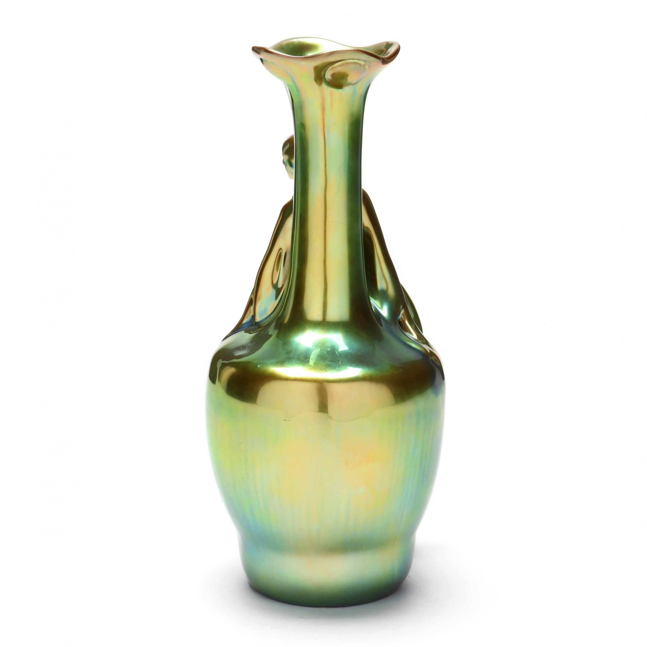 Zsolnay Art Nouveau Style Figural Vase (Lot 436 - July Estate