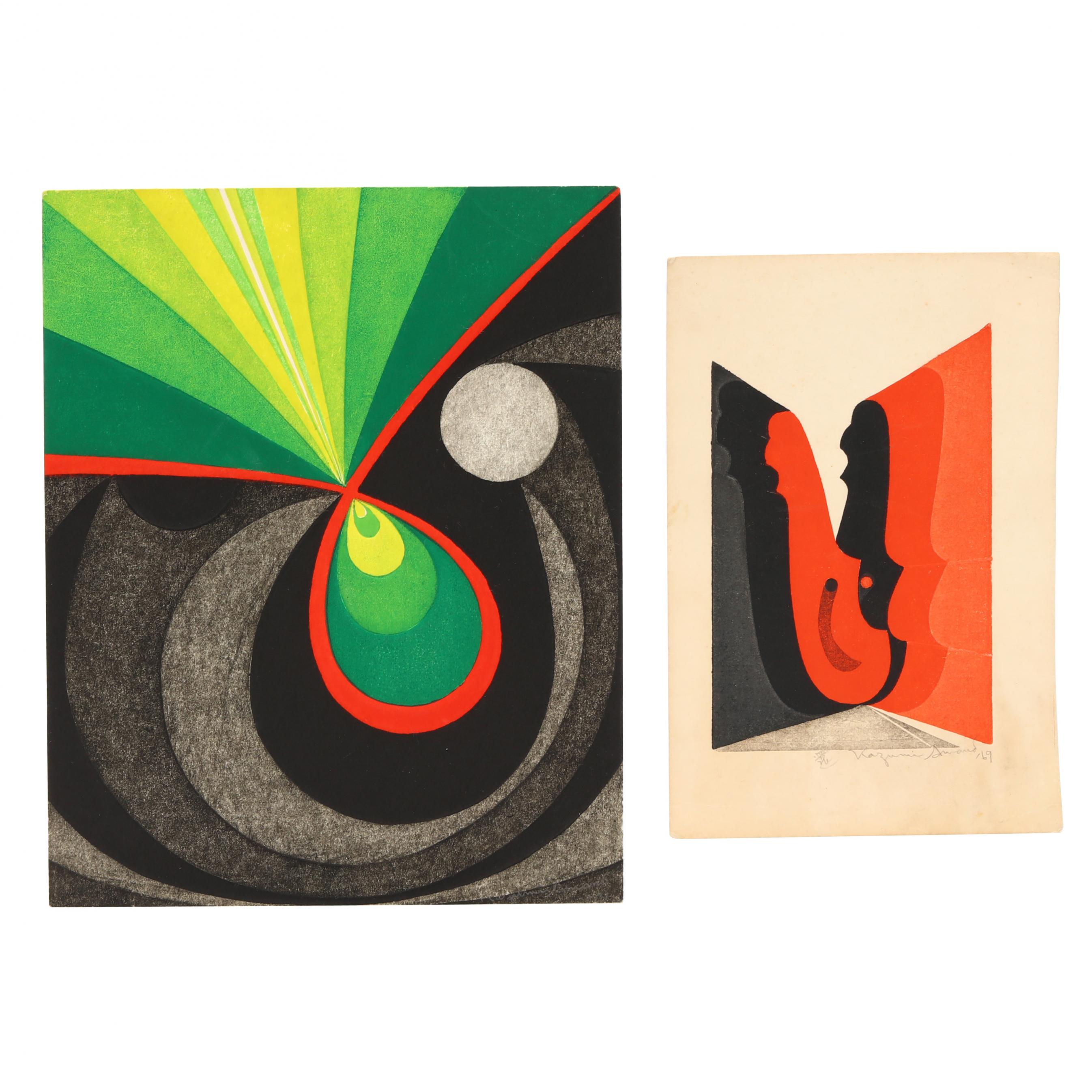 Kazumi Amano (Japanese, 1927-2001), Two Woodblock Prints (Lot 1252