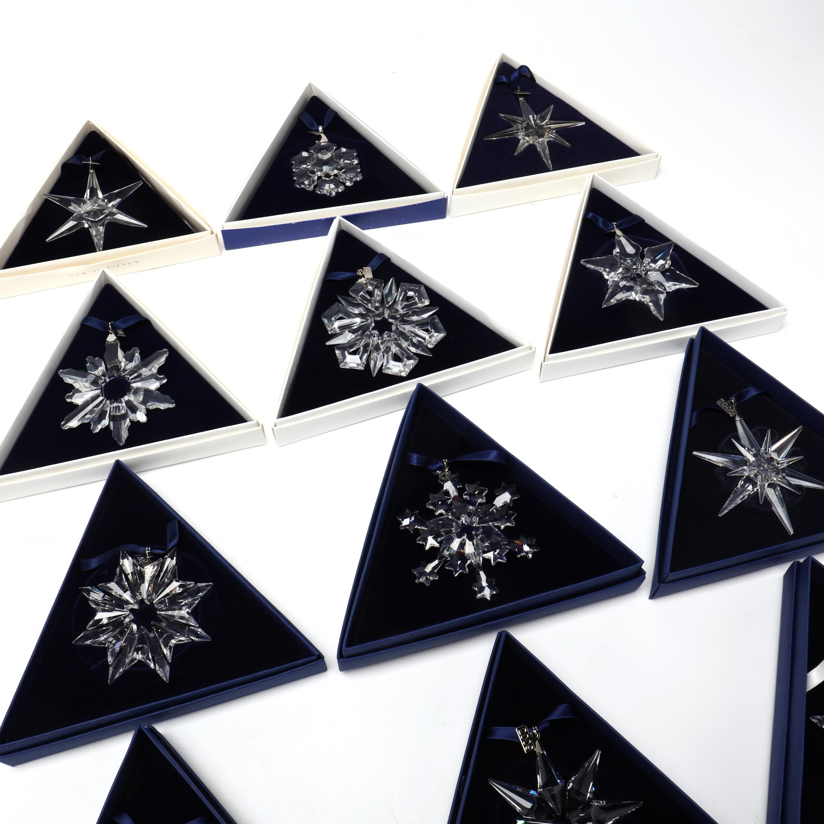 32) Swarovski Crystal Consecutive Annual Christmas Ornaments (Lot 554 -  July Estate AuctionJul 13, 2023, 9:00am)