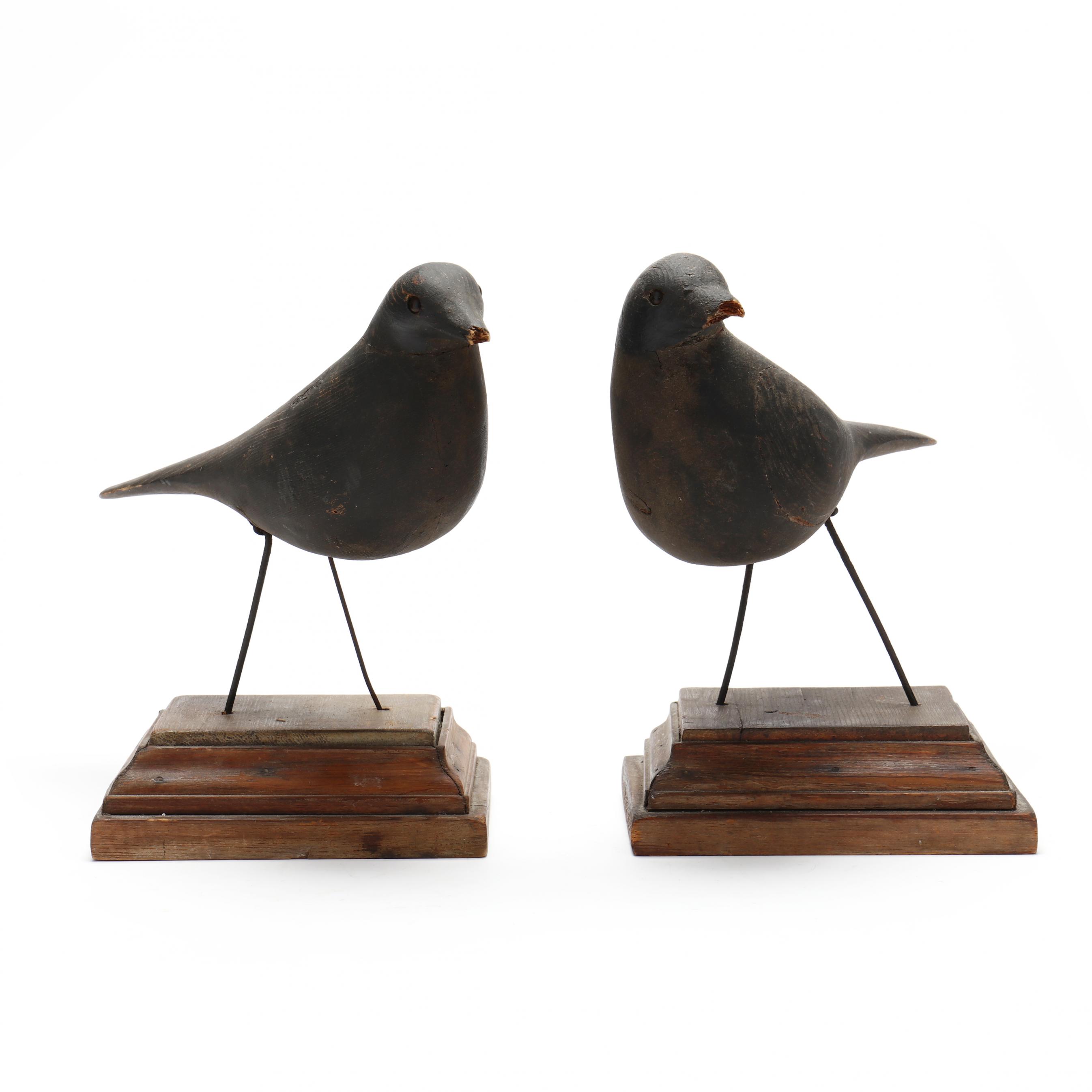 Charles Perdew (IL, 1874-1963), Two Crow Decoys (Lot 1060 - Fall
