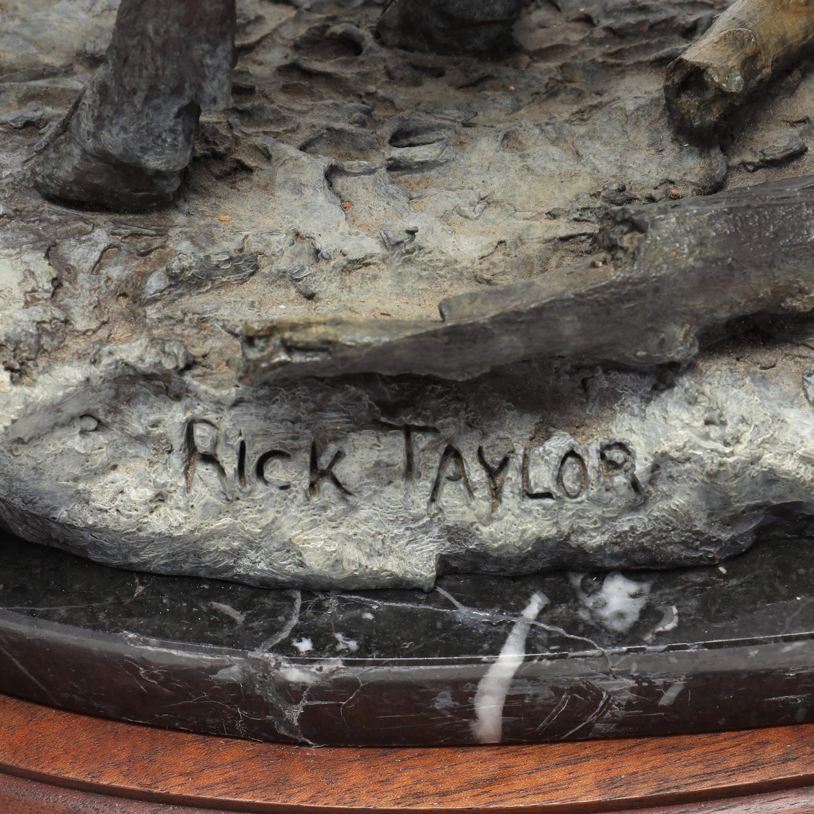 著名なカナダ出身Rick Taylor ブロンズ像 Rick Taylor (American/Canadian, b. 1950), In the Burn (Lot 1280