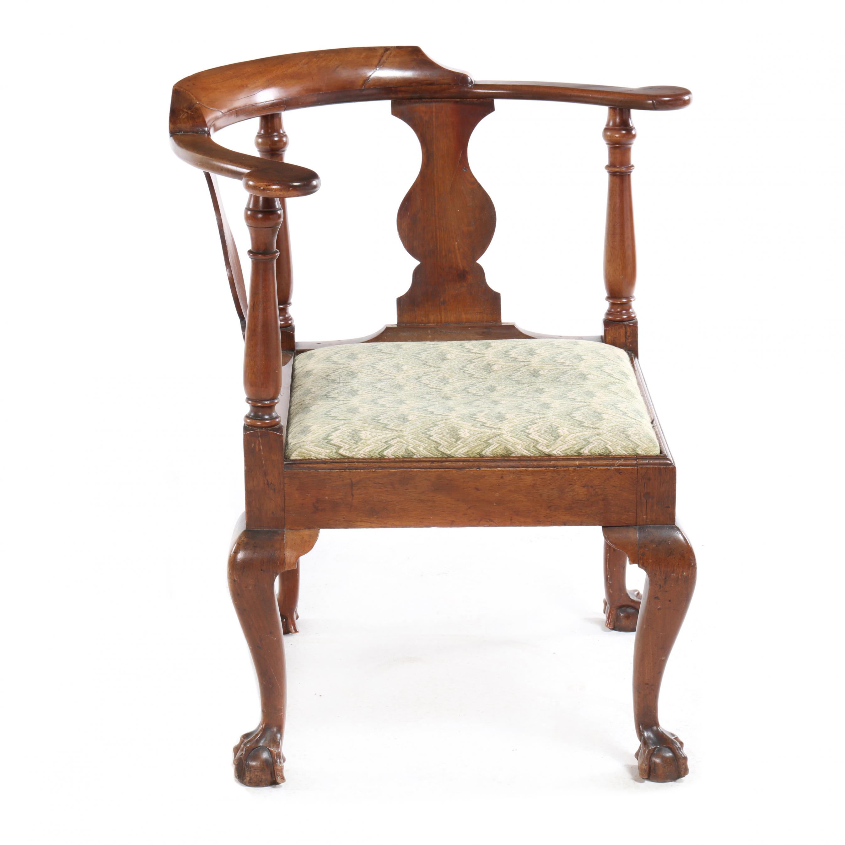 Mid-Atlantic Chippendale Mahogany Corner Chair (Lot 222