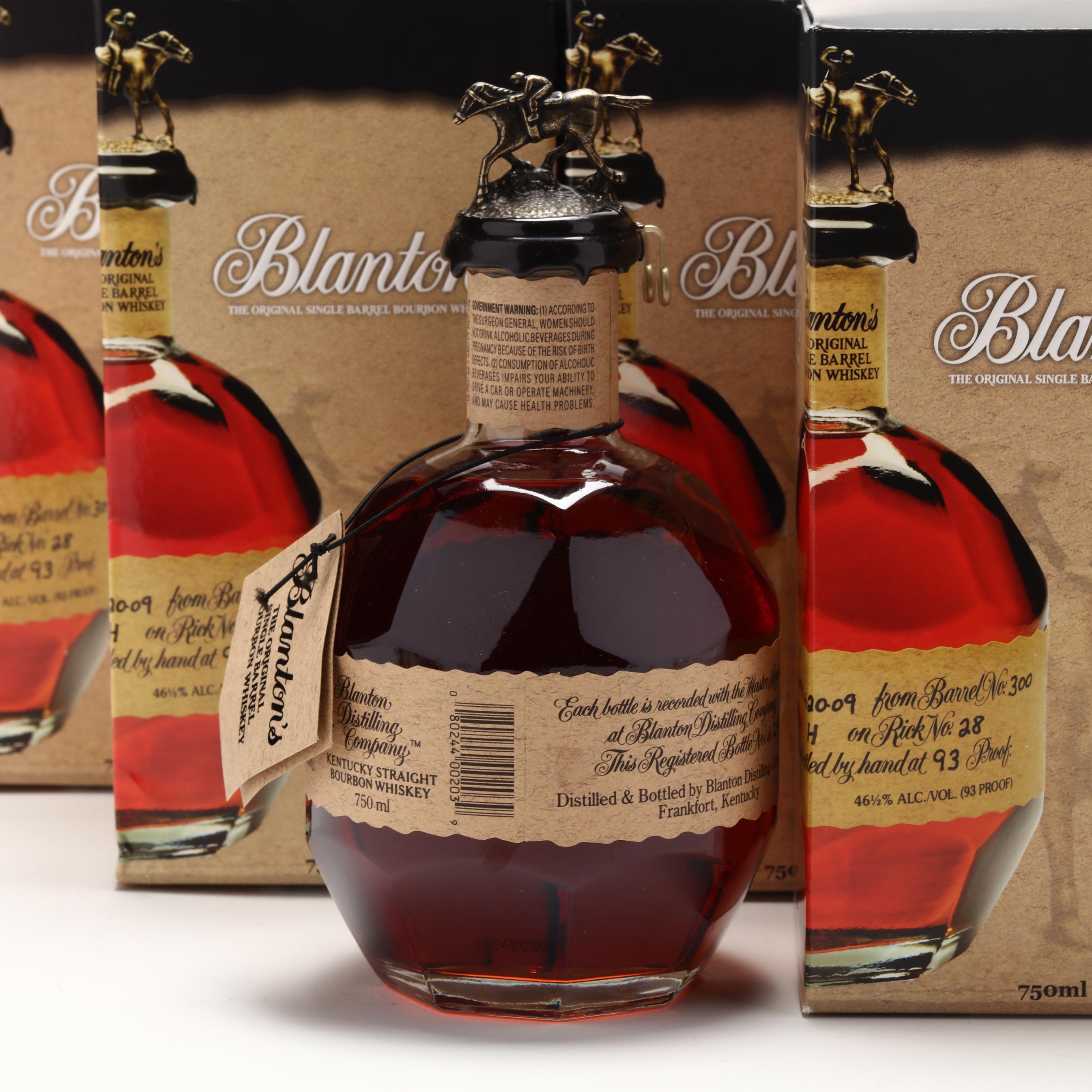 Blanton's Single Barrel Bourbon Whiskey with B, L, A, N, T