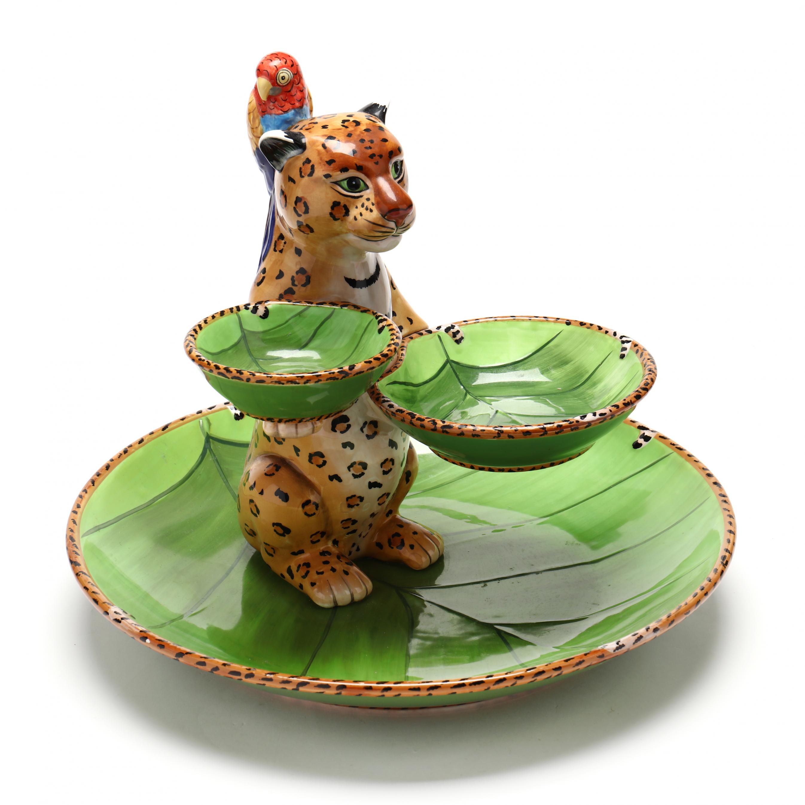 Lynn Chase Jungle Jubilee Three Tier Chip & Dip Server (Lot 1033