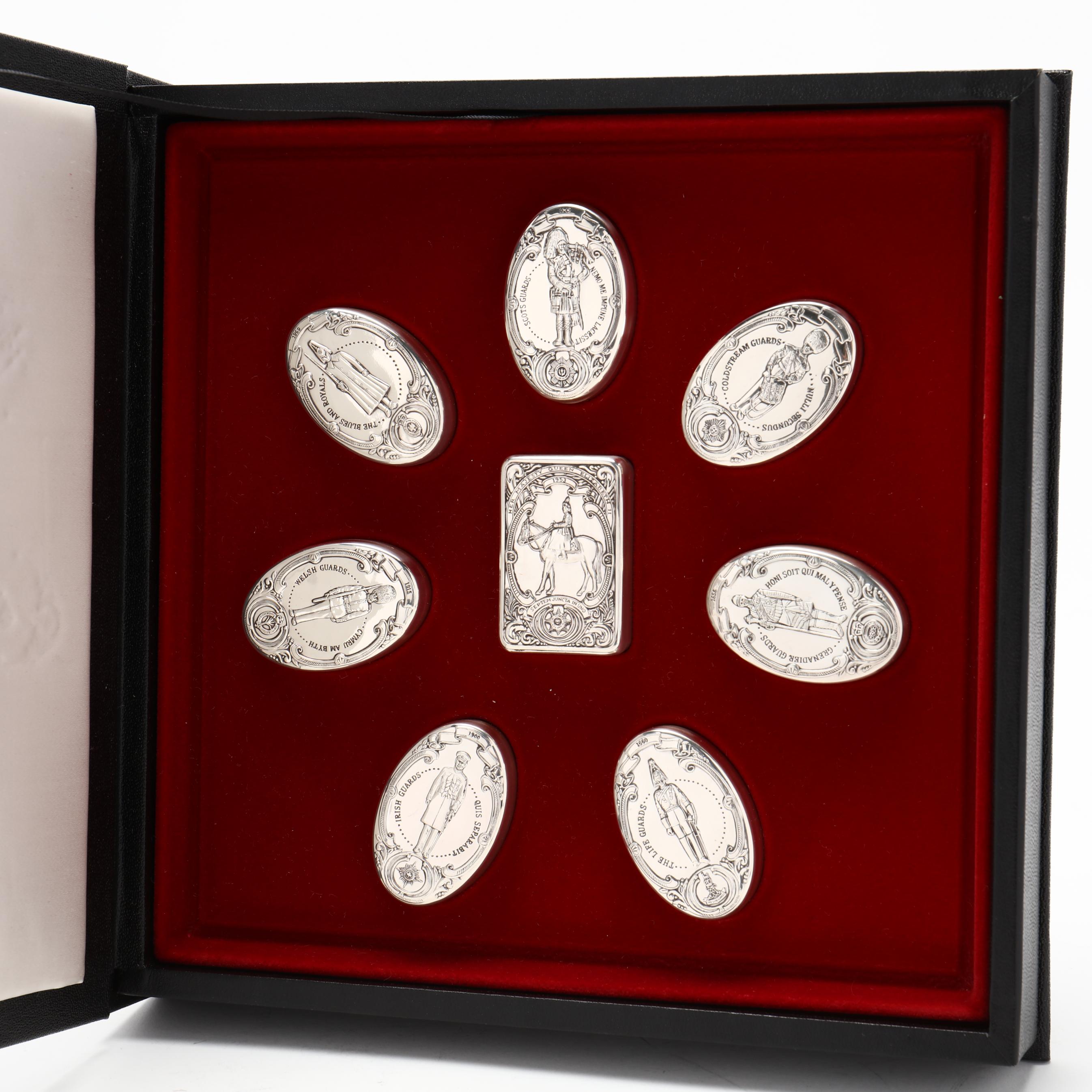 The Franklin Mint Guards Regiments Sterling Silver Box Collection