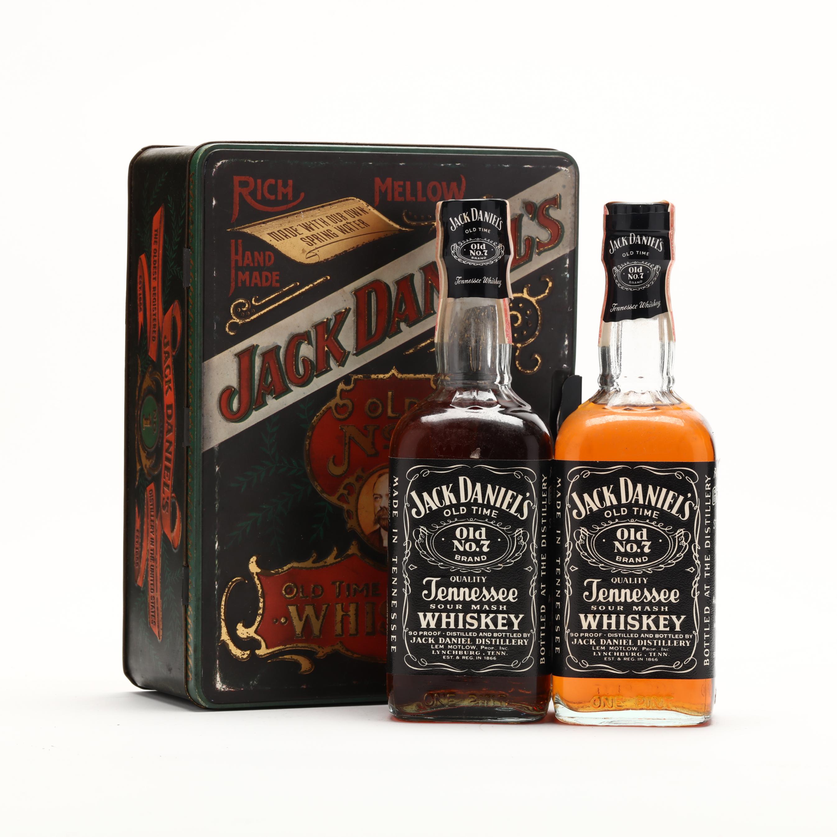 Jack Daniels Whiskey Bottles in Tin (Lot 7171 - Rare SpiritsSep 8