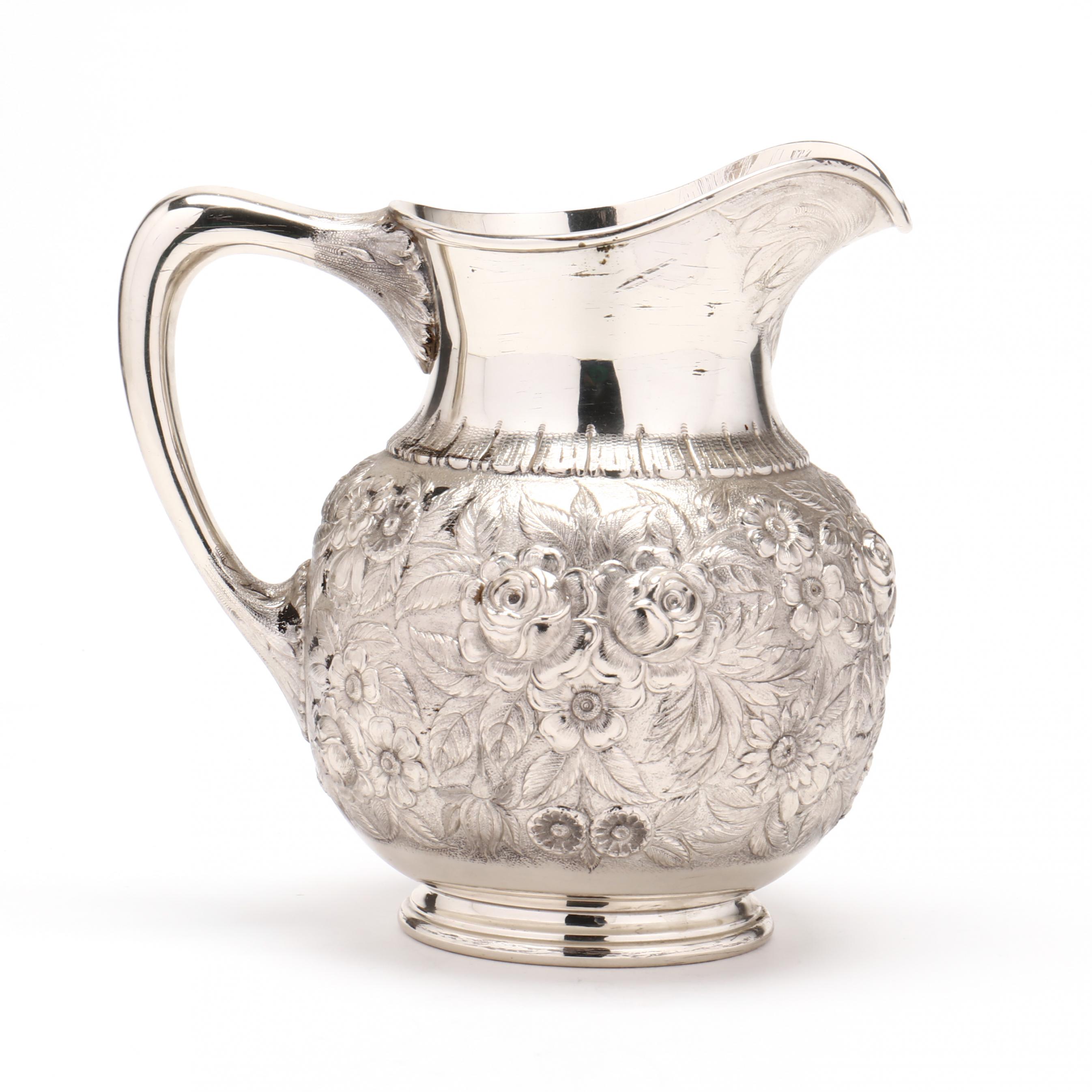 S. Kirk & Son Sterling Silver Repousse Water Pitcher (Lot