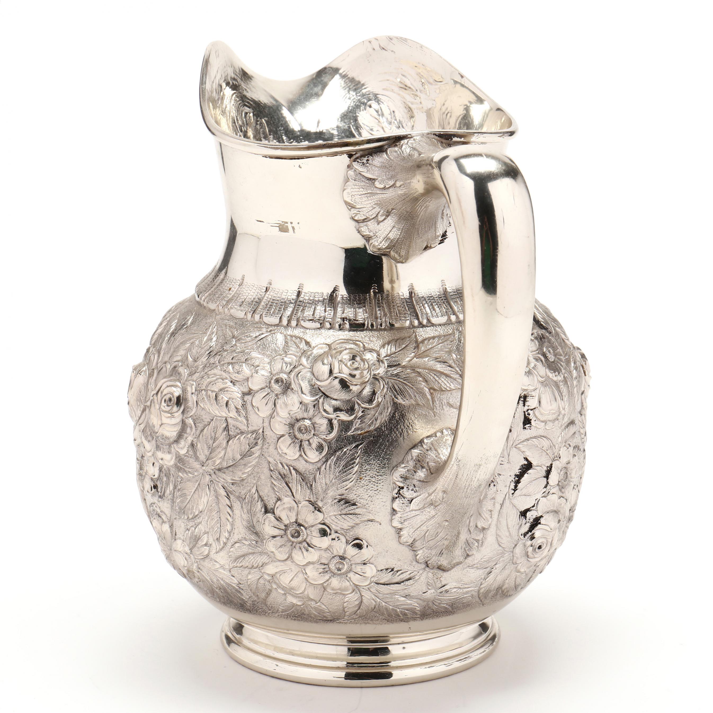 Sold at Auction: S Kirk & Son Sterling Repousse Hot Water Pitcher