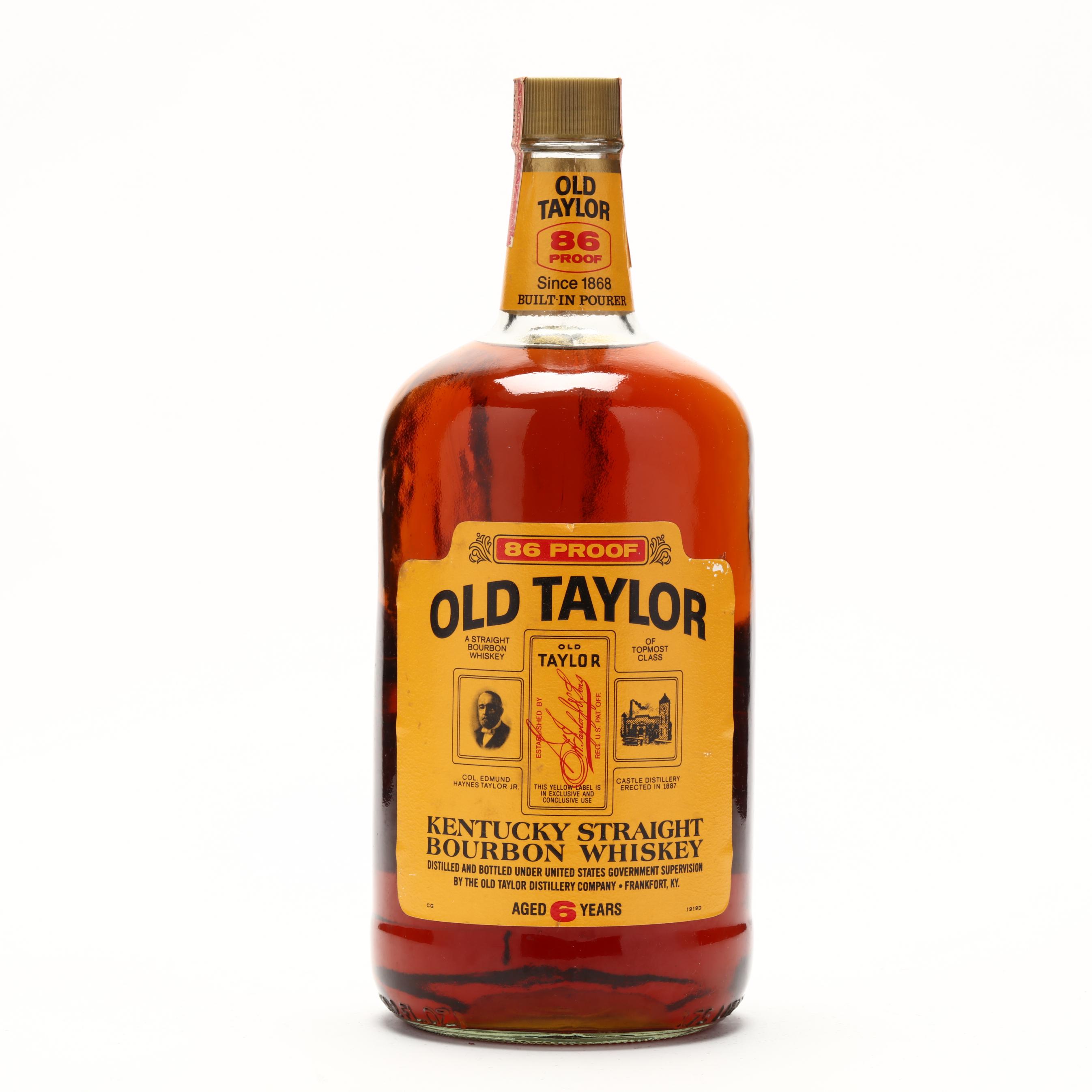 OLD TAYLOR 86 PROOF ストレートバーボンウイスキー Vintage Old Taylor Bourbon Whiskey Bottle Empty 86 Proof 18.5