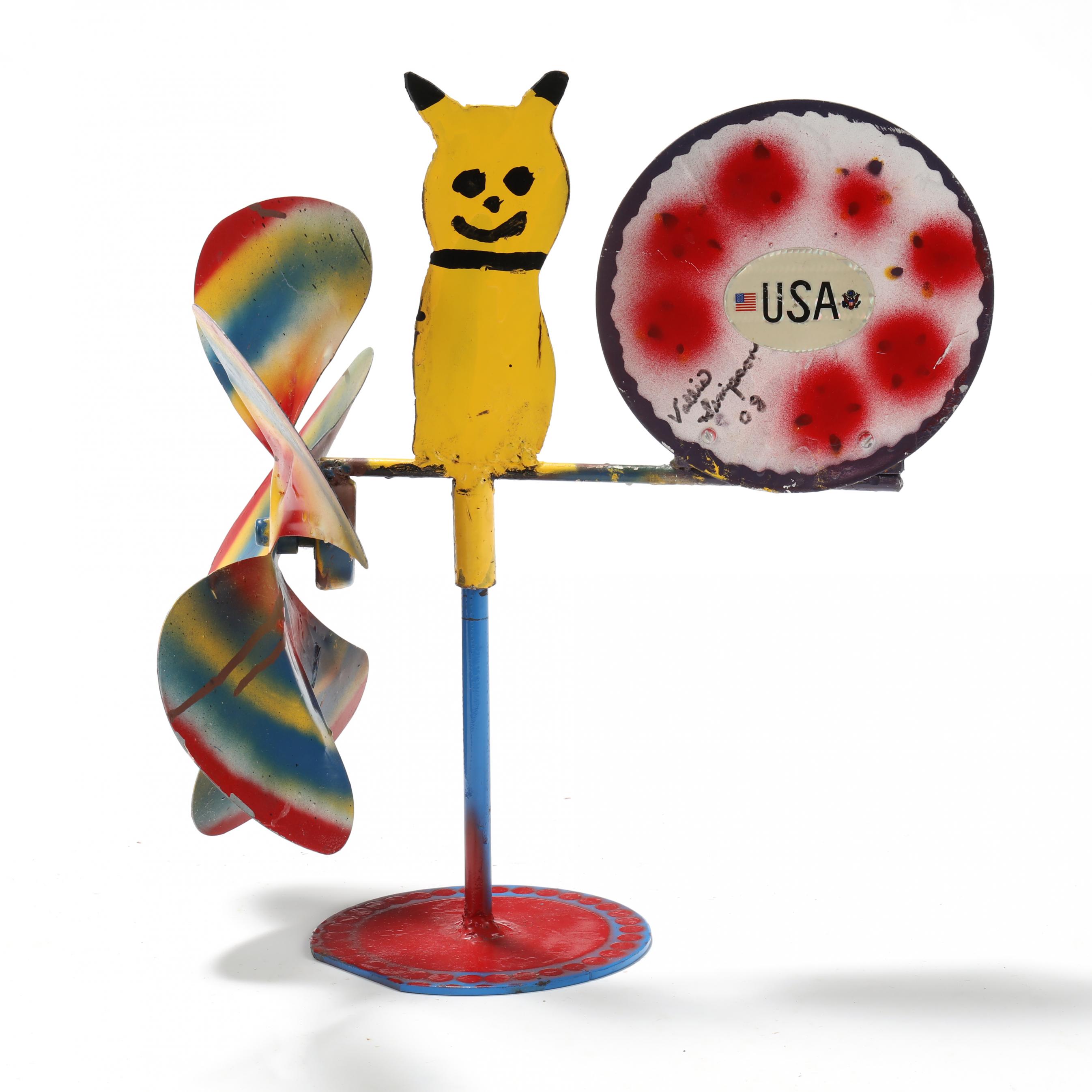 Holywings© ホーリーウィングス Vollis Simpson (NC, 1919-2013), Whirligig with Yellow Feline