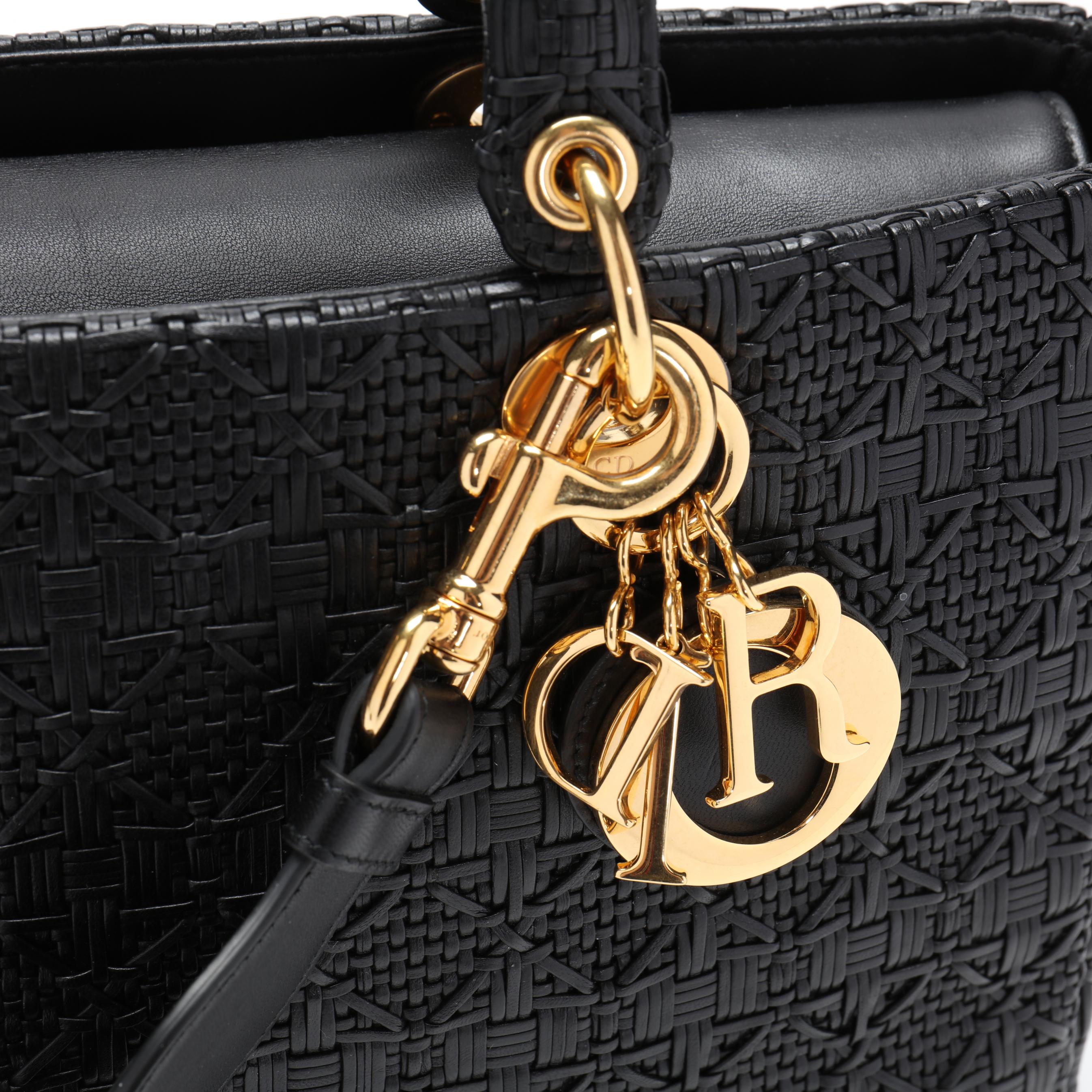 Christian Dior Lady Dior Bag Cannage Woven Leather (Lot 1056