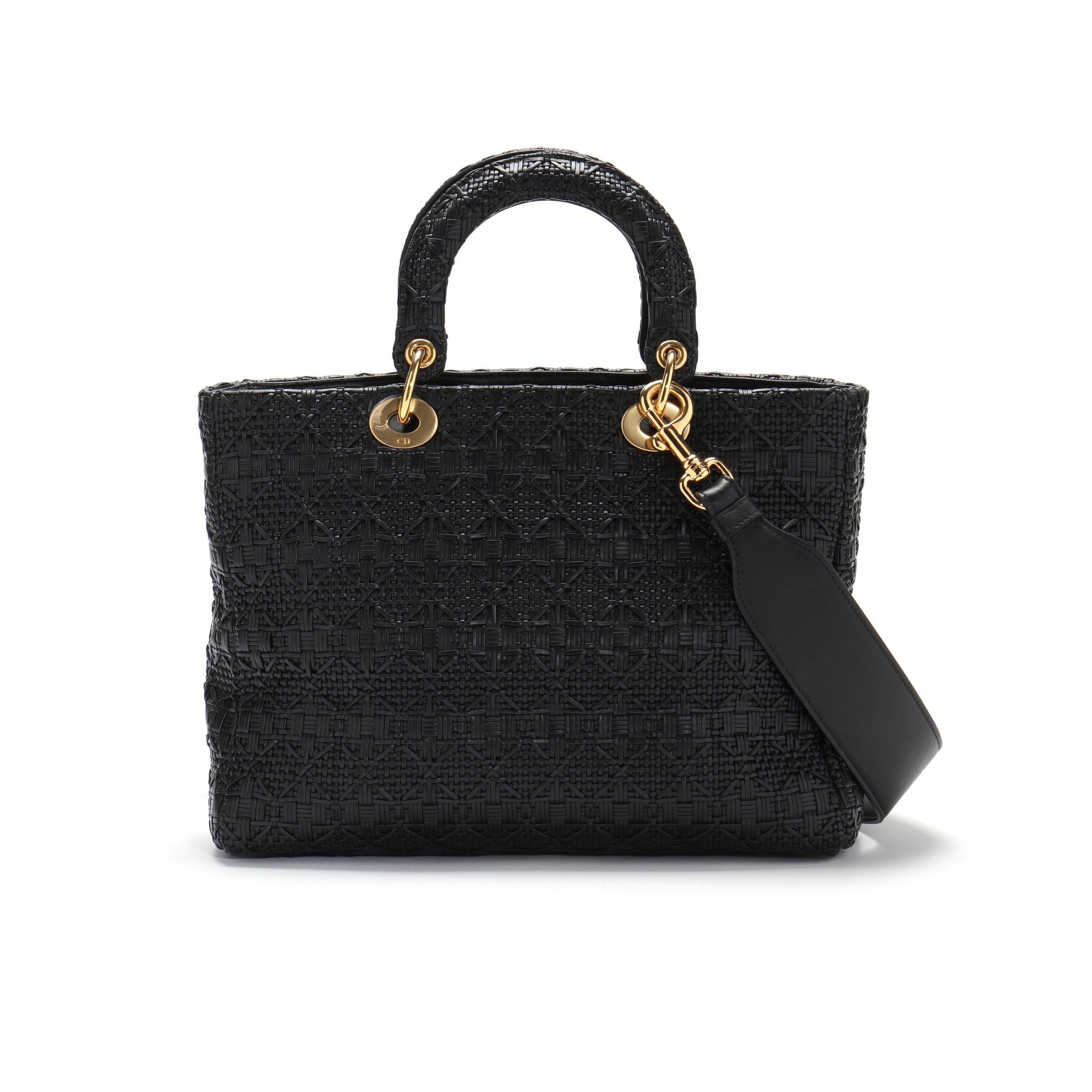 Christian Dior Lady Dior Bag Cannage Woven Leather (Lot 1056