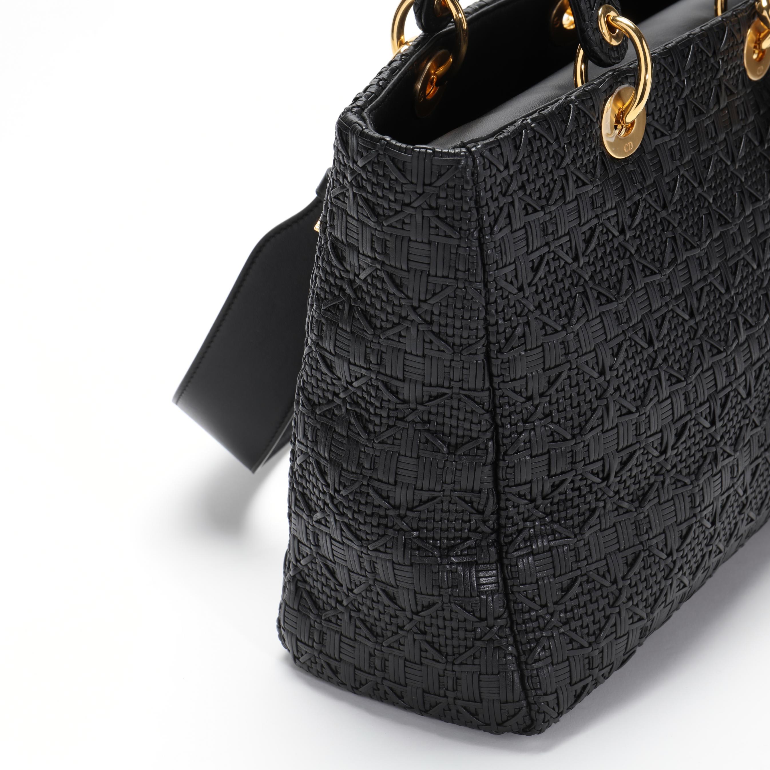 Christian Dior Lady Dior Bag Cannage Woven Leather (Lot 1056