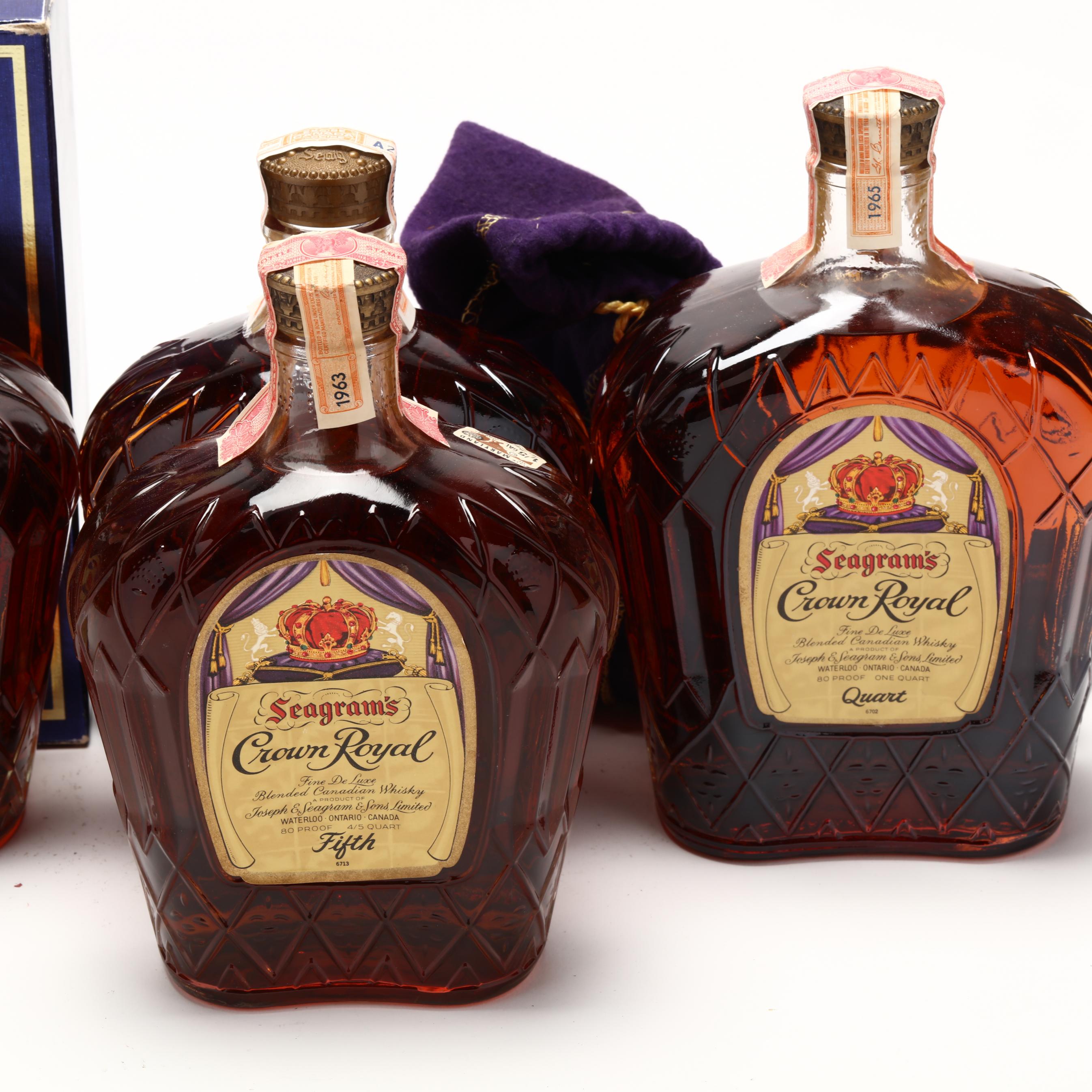 ウイスキー Seagram's Crown  1963 750ml VINTAGE 1963 SEAGRAM'S CROWN ROYAL CANADIAN WHISKY QUART