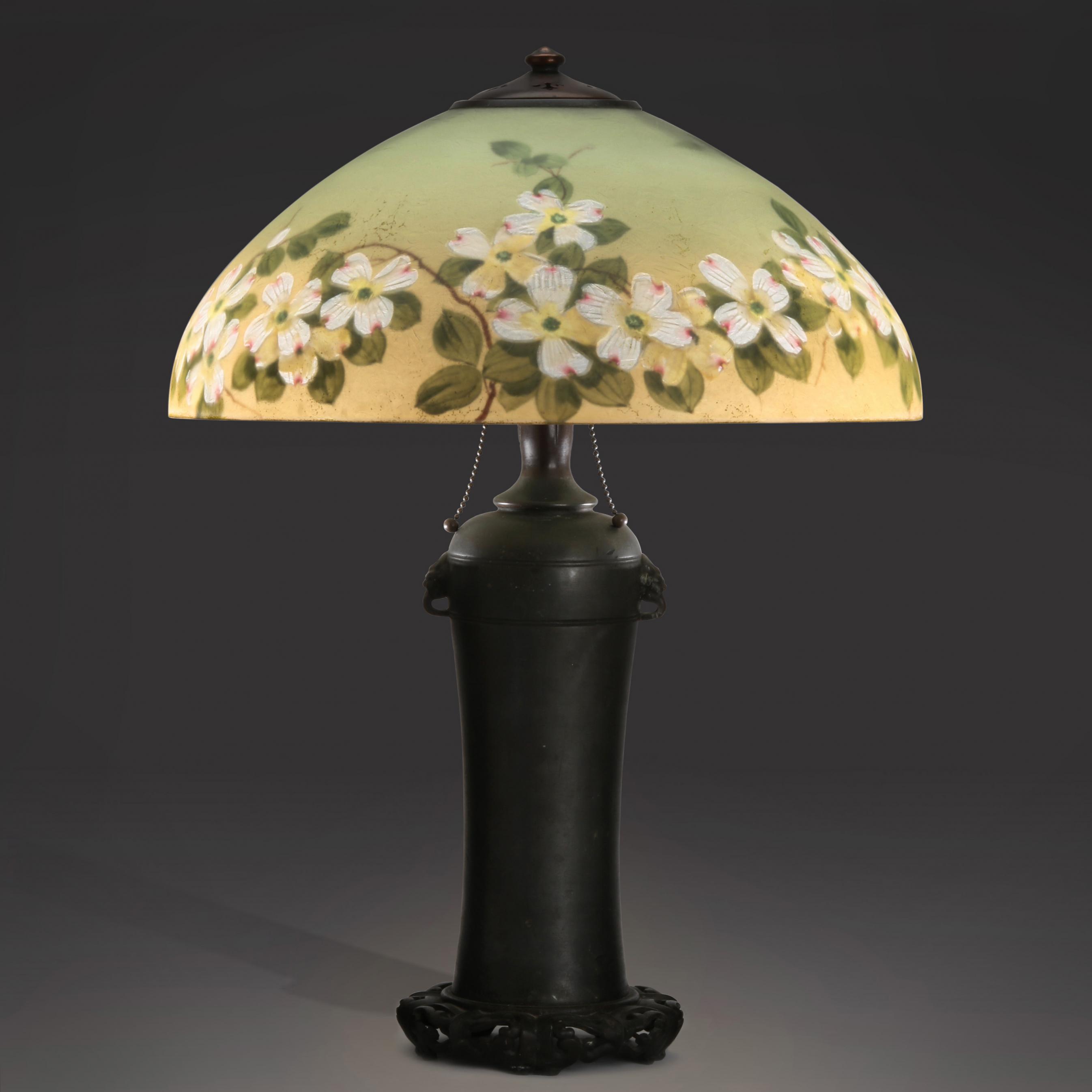Handel Reverse Painted Dogwood Table Lamp (Lot 252 - )