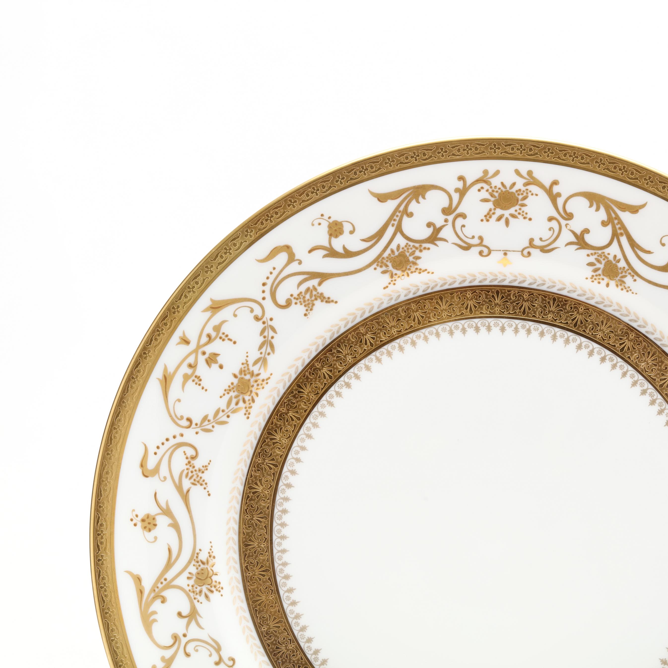 Set of Eight Charles Field Haviland Limoges Dynasty Gold Dinner