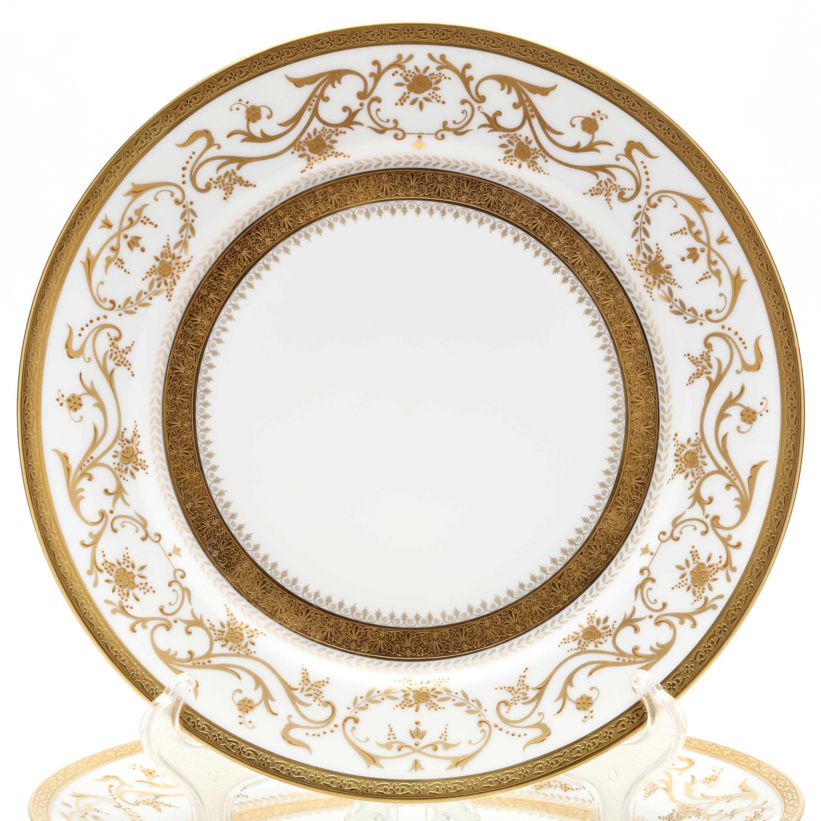 Set of Eight Charles Field Haviland Limoges Dynasty Gold Dinner