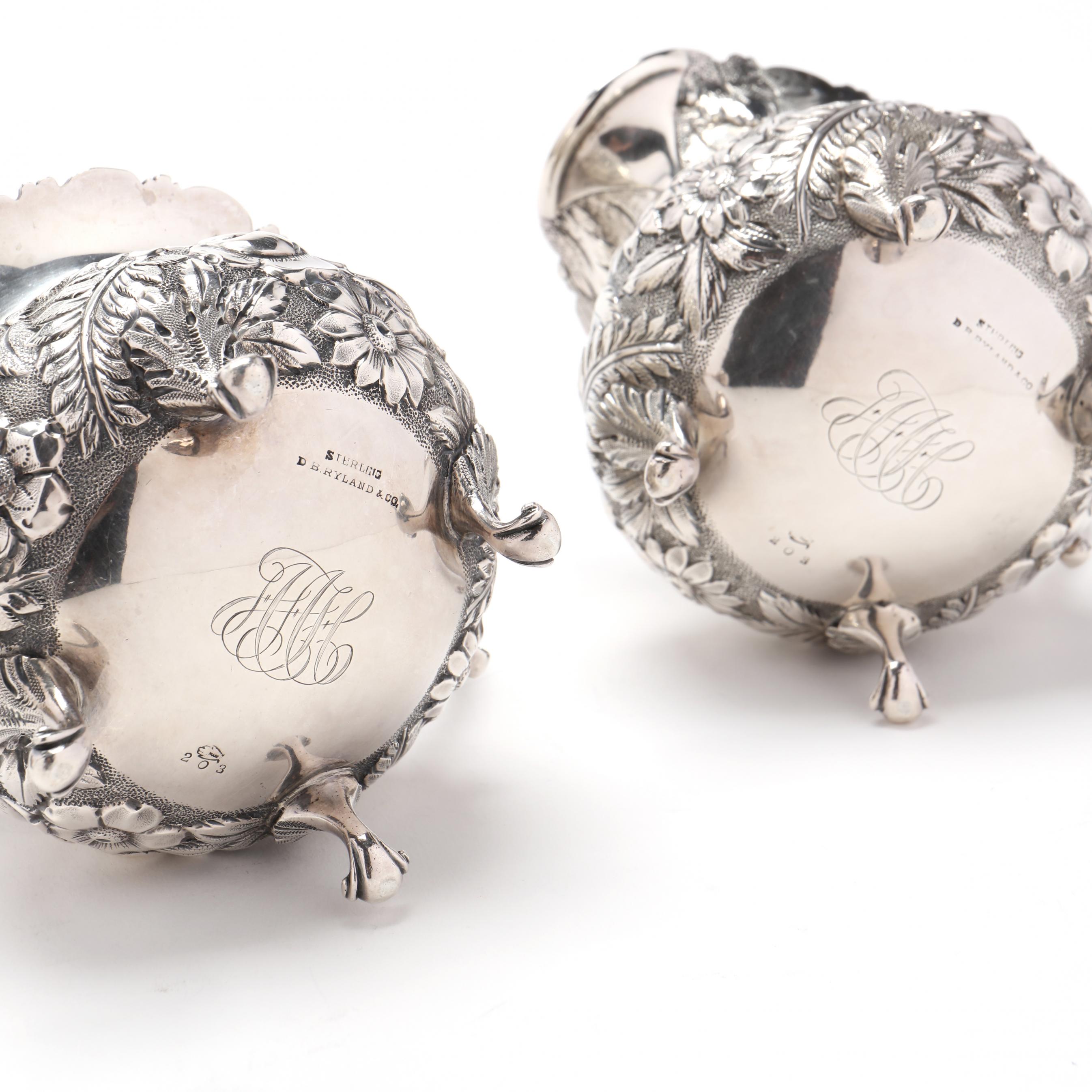 A Sterling Silver Repousse Mini Coffee Service, Mark of A.G.