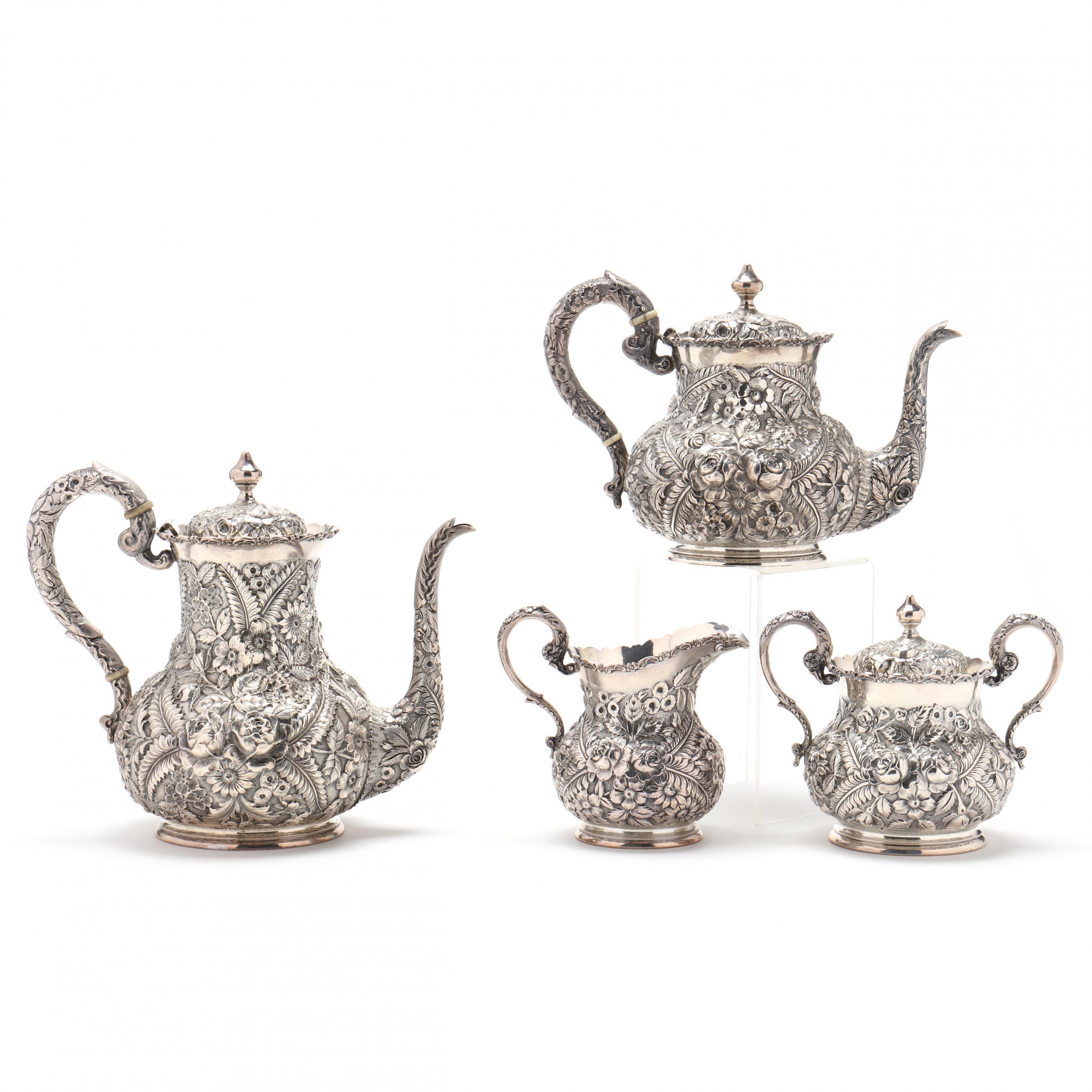 【REGAL】チロリアン☆EAST COAST COLLECTION☆24.5 A Sterling Silver Repousse Tea and Coffee Service, Mark of