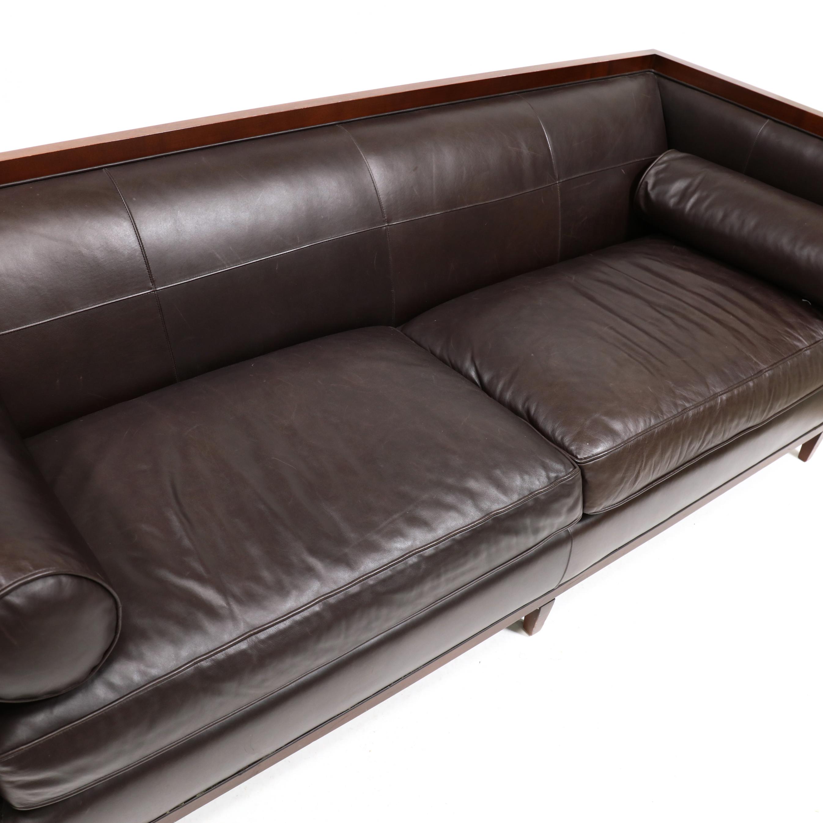 Baker, Archetype Collection Leather Upholstered Sofa (Lot