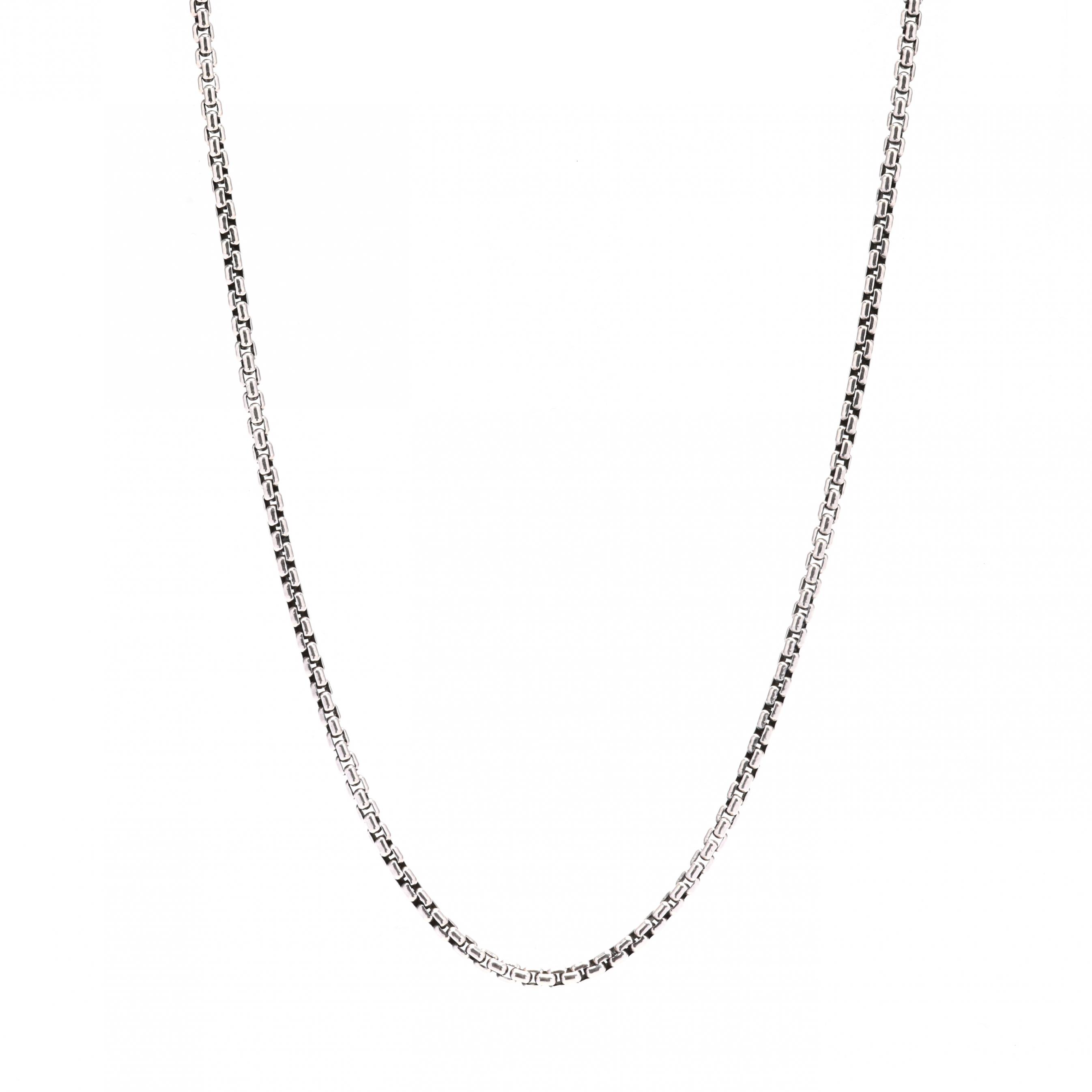 Sterling Silver Box Link Necklace, David Yurman (Lot 2196
