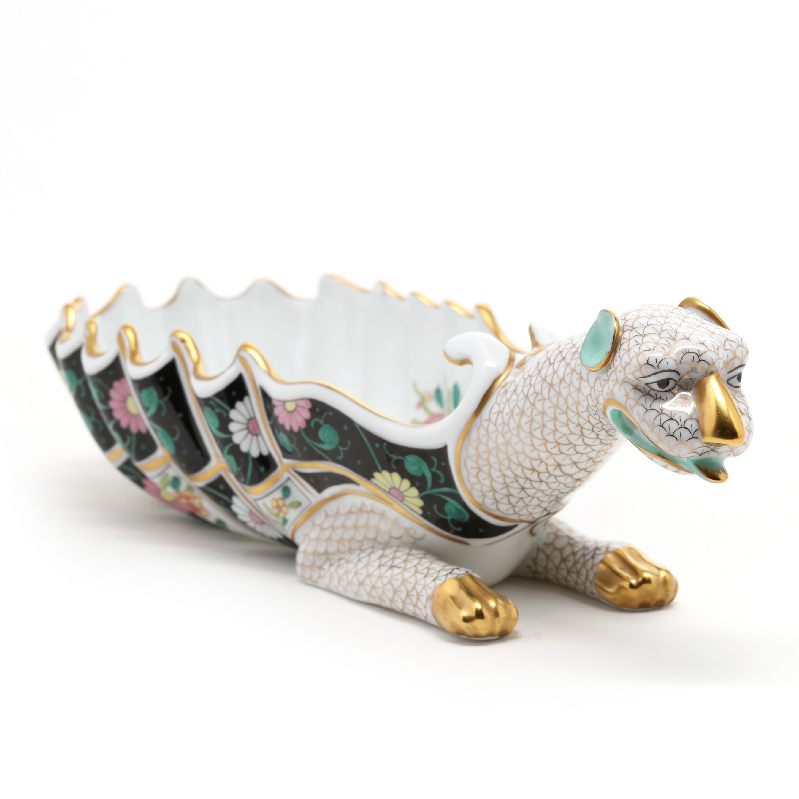 Herend Porcelain Black Dynasty Dragon Dish (Lot 100 - February