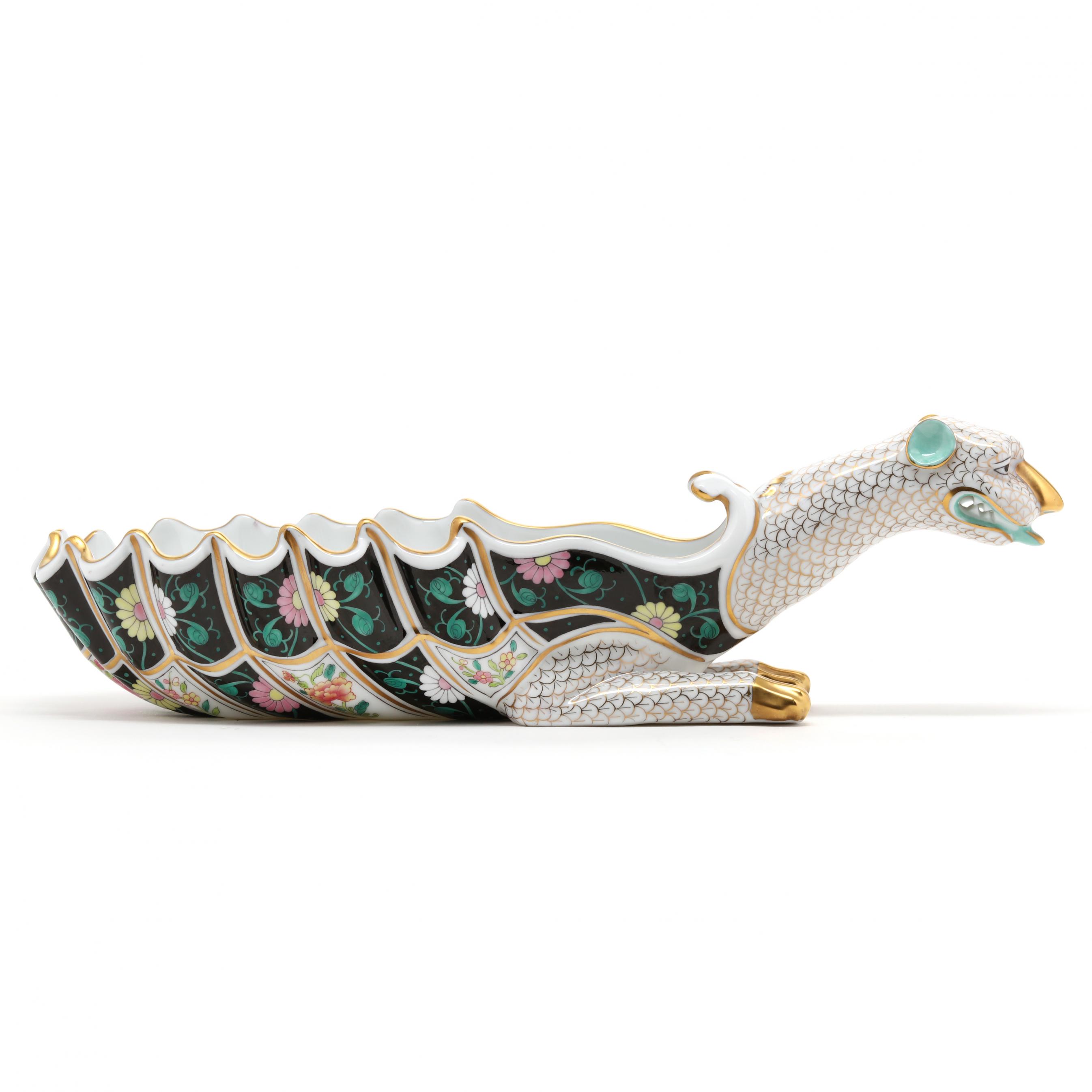 Herend Porcelain Black Dynasty Dragon Dish (Lot 100 - February