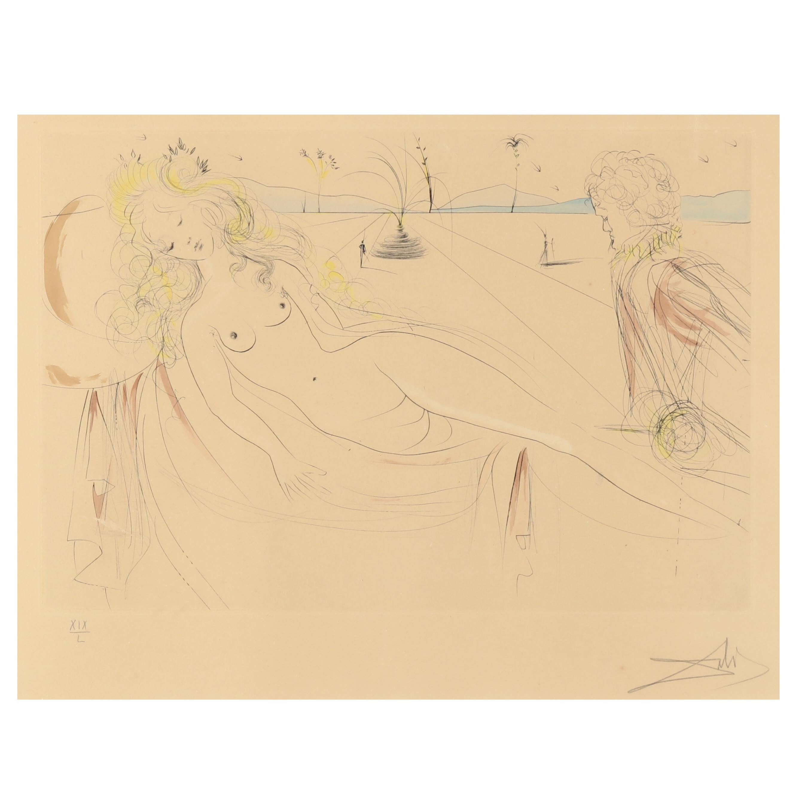 Salvador Dalí (Spanish, 1904-1989), Venus et le Joueur d'Orgue