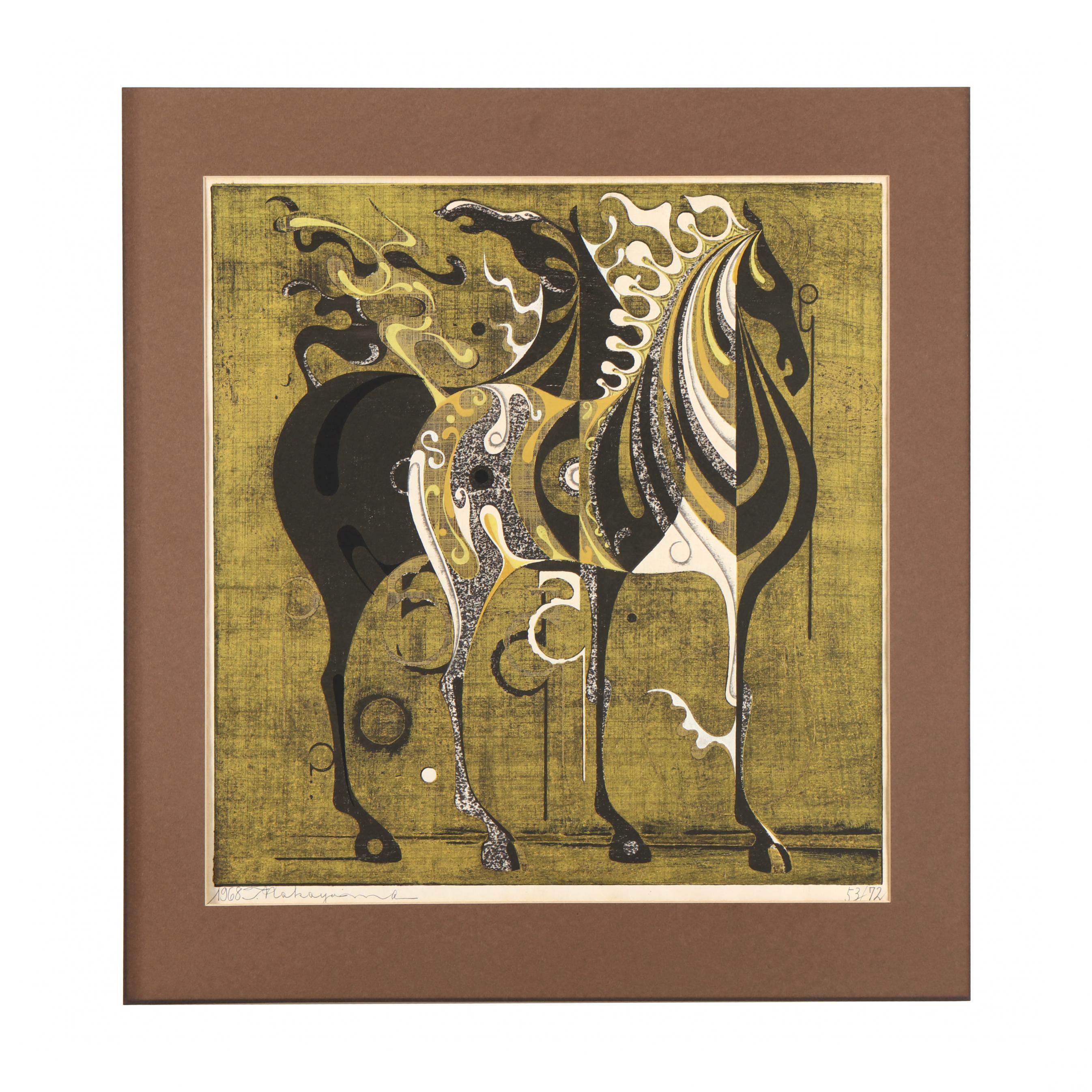 Tadashi Nakayama (Japanese, 1927-2014), Woodblock Print of Two