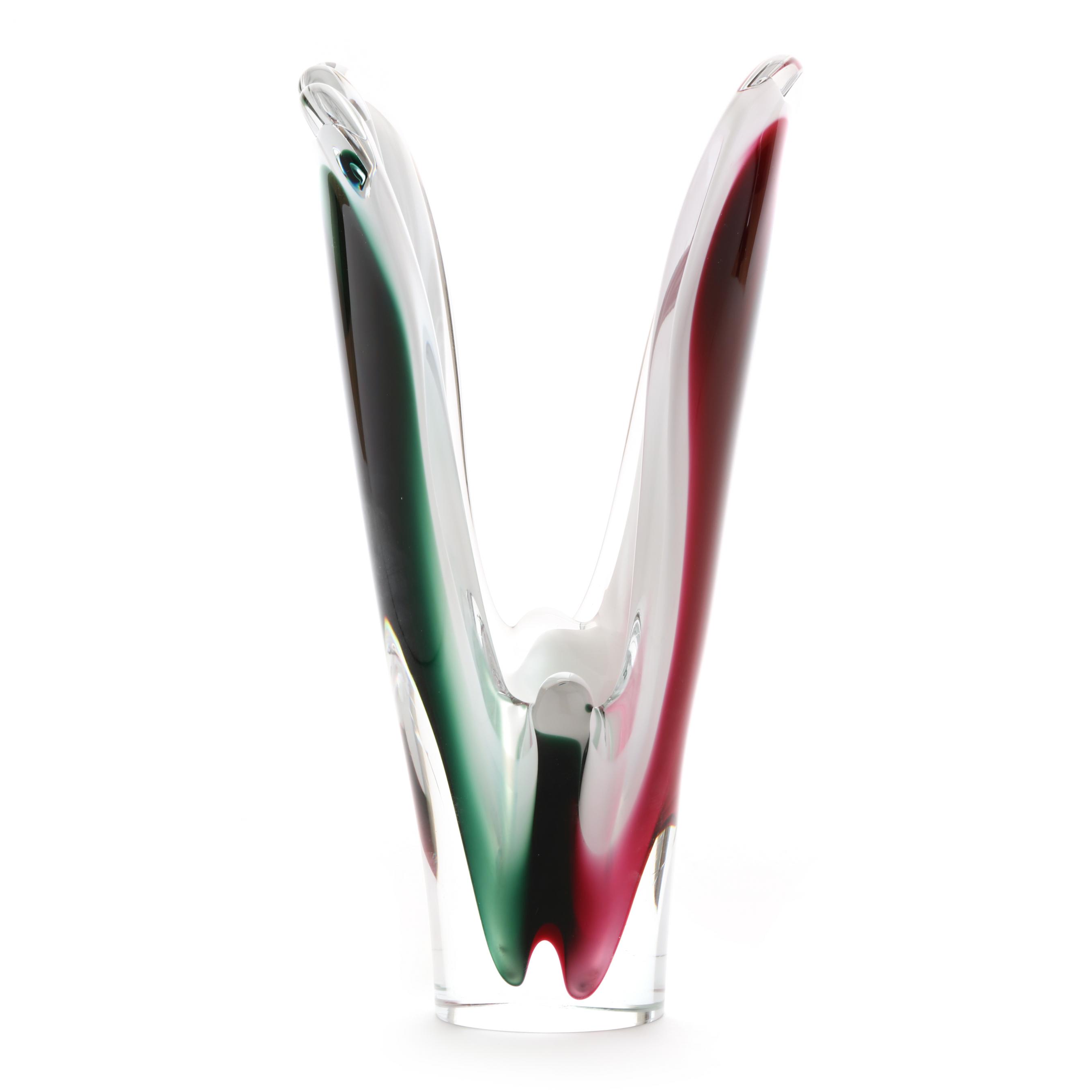 Paul Kedelv Flygsfors (Sweden, 1917-1990), Coquille Glass Vase