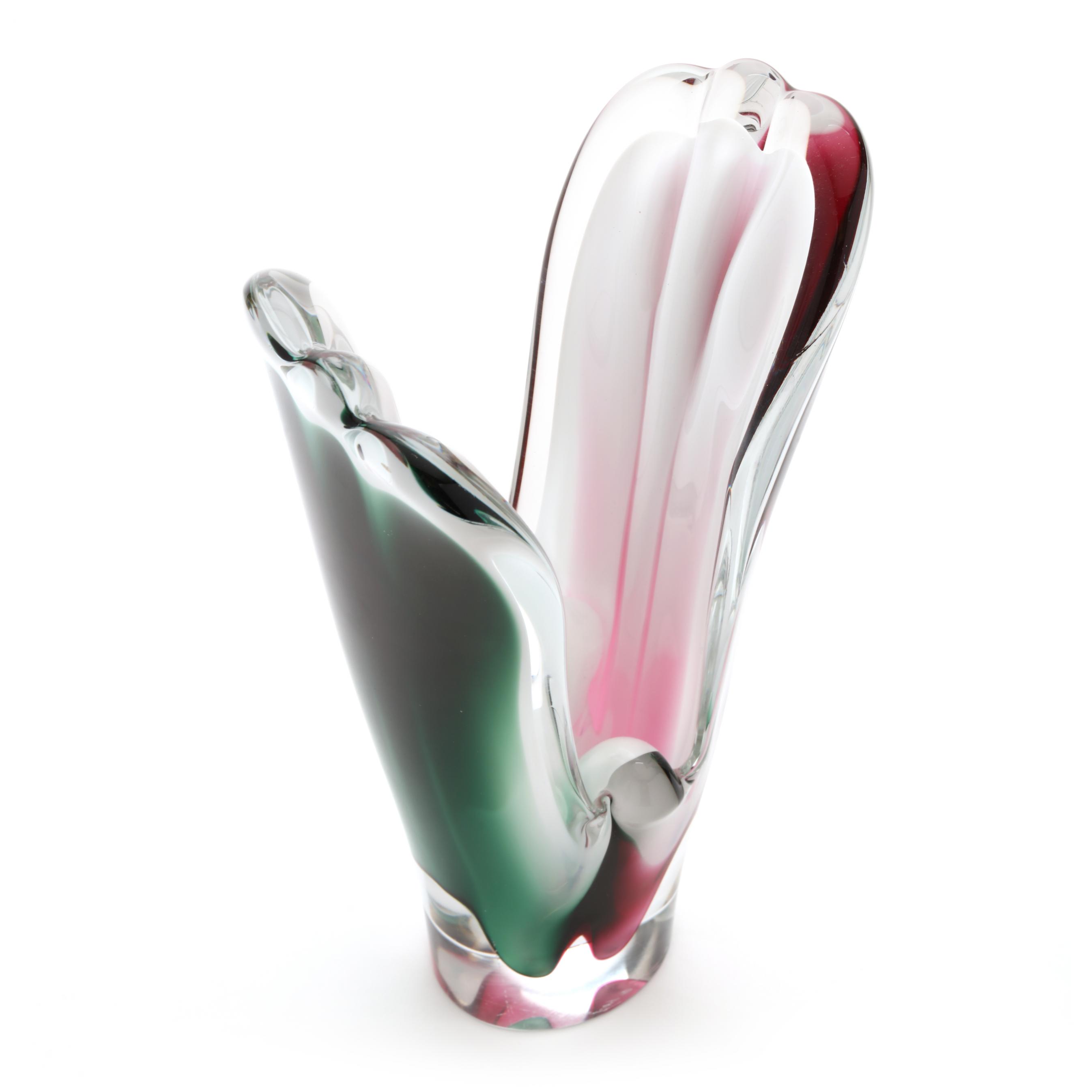 Paul Kedelv Flygsfors (Sweden, 1917-1990), Coquille Glass Vase