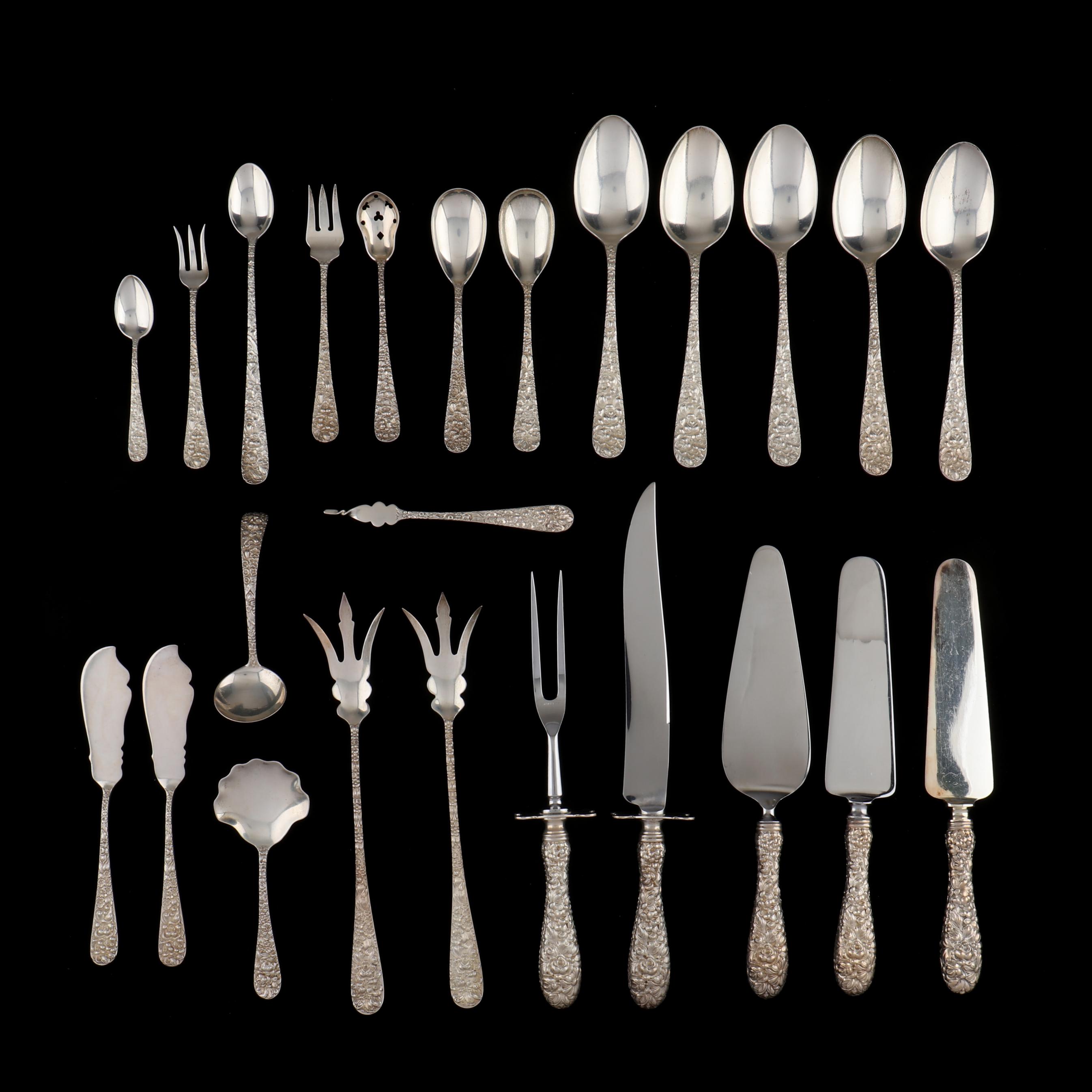 Kirk stieff rose sterling flatware sales