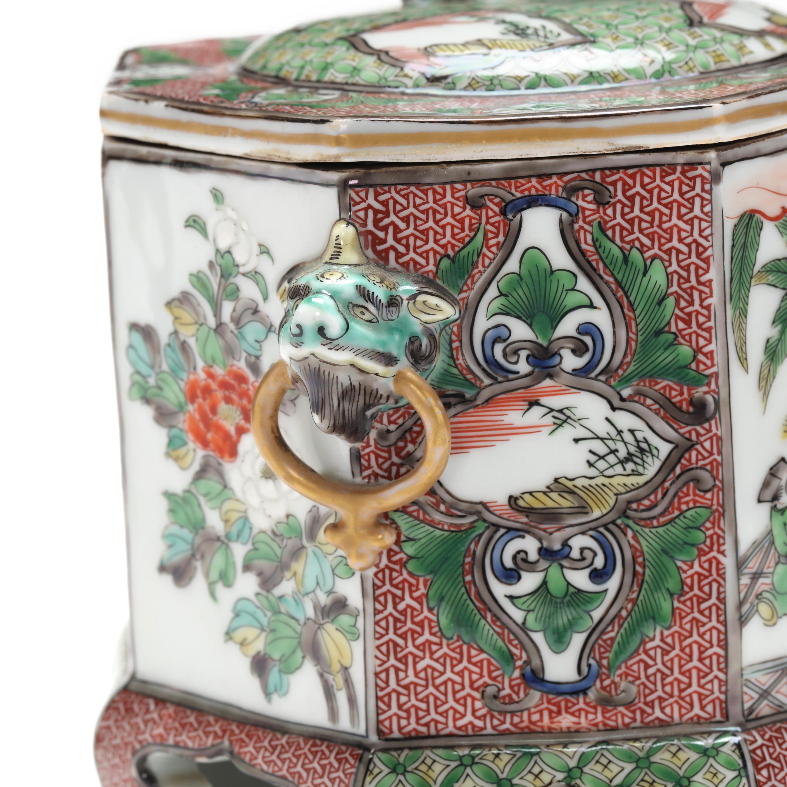 Chinoiserie Octagonal Covered Jar, Attributed Edmé Samson (Lot