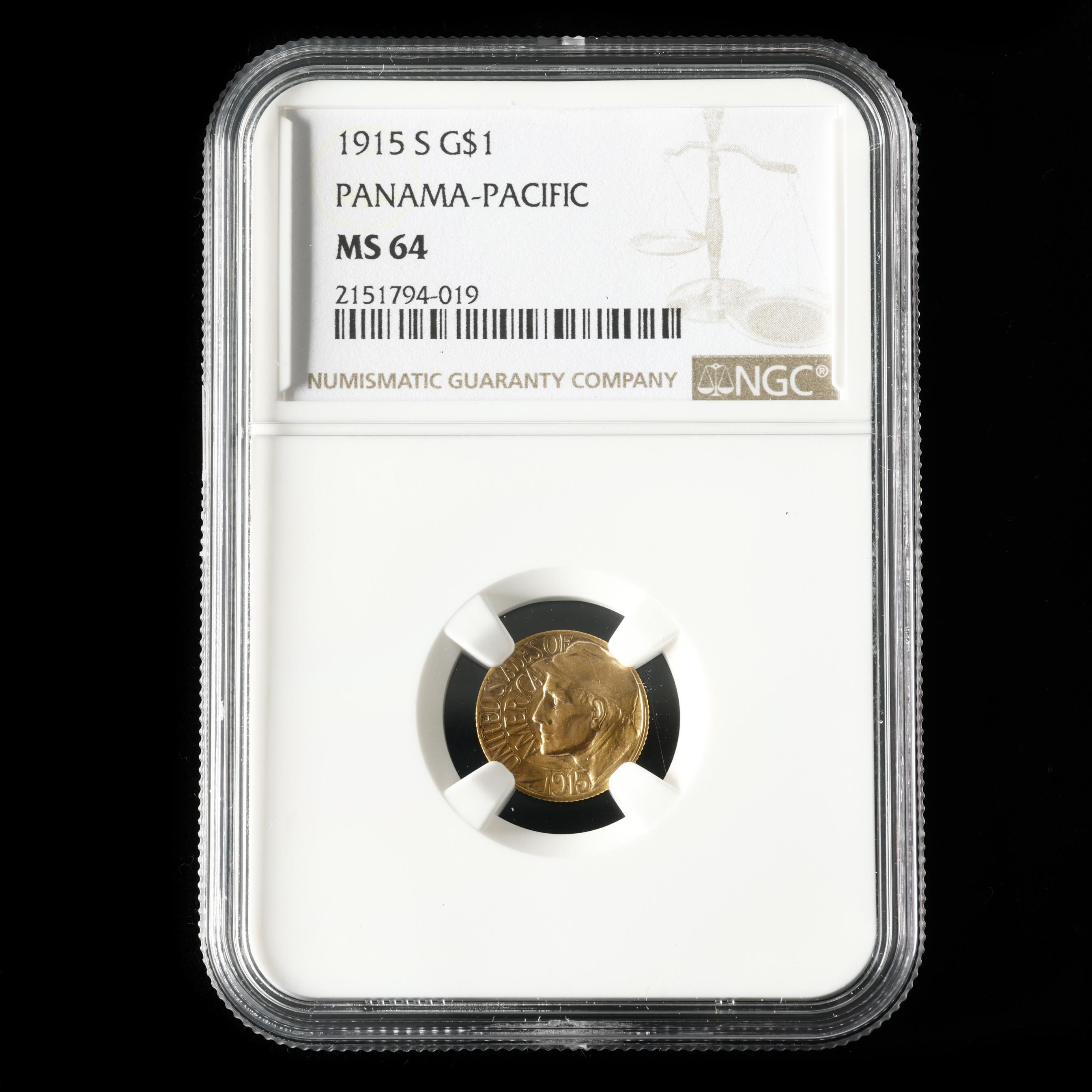 1915-S Panama-Pacific Gold $1, NGC MS64 (Lot 5172 - Single-Owner