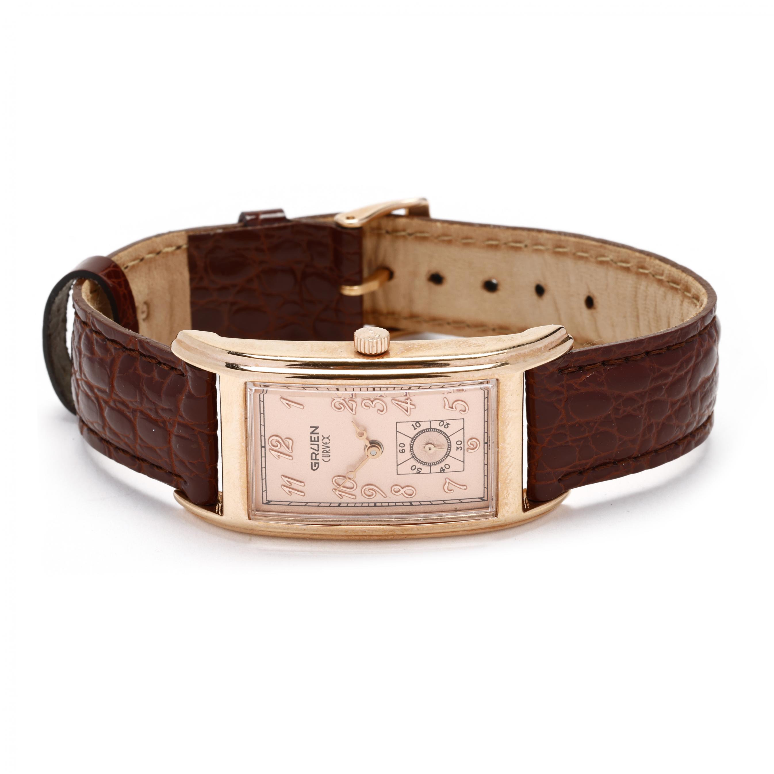 A Gruen Curvex Watch and a Montblanc Summit Stainless Steel Watch