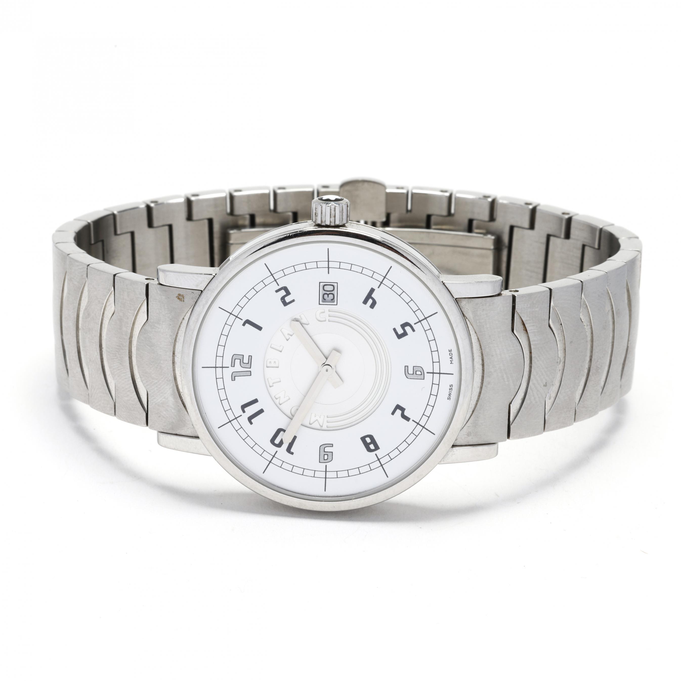 A Gruen Curvex Watch and a Montblanc Summit Stainless Steel Watch