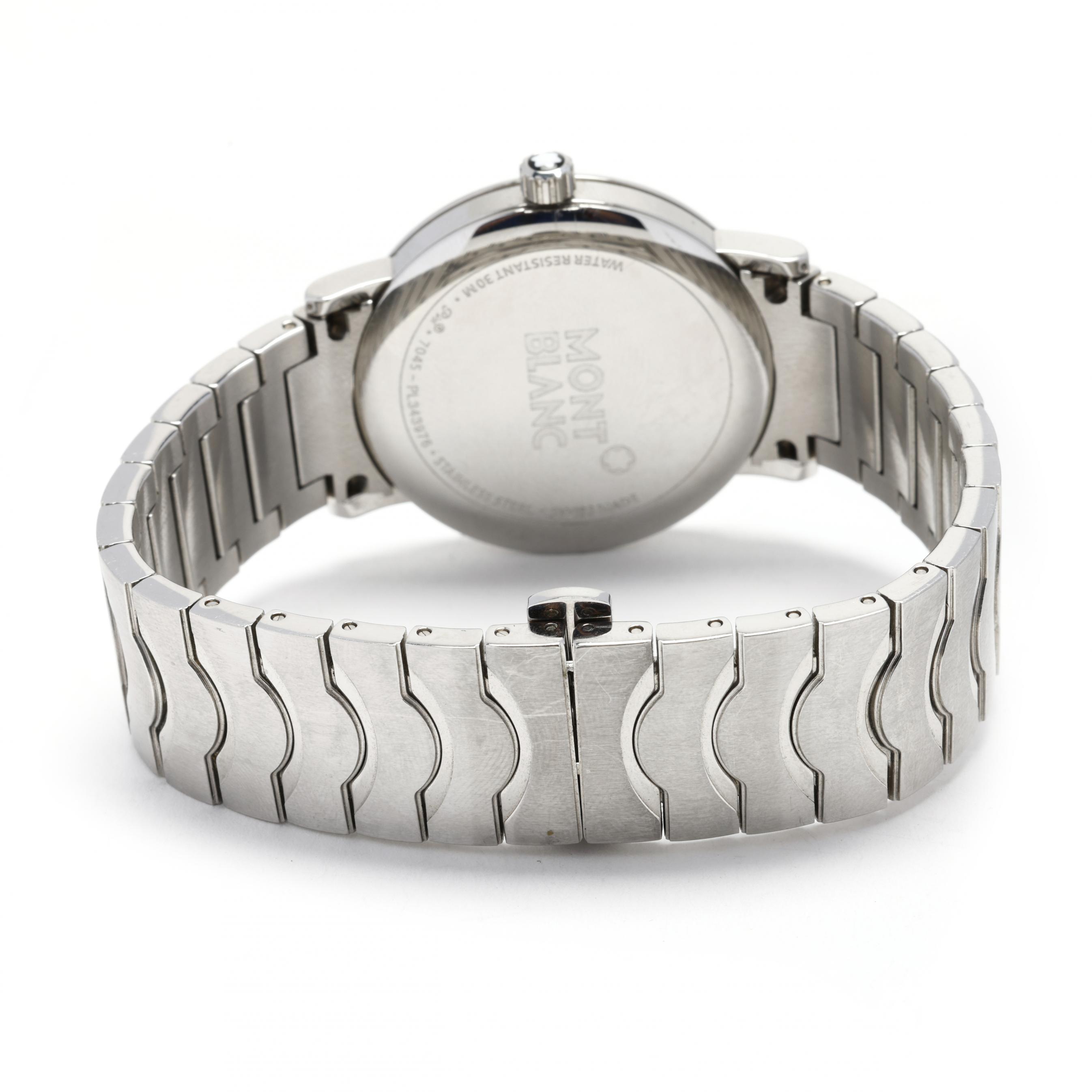 A Gruen Curvex Watch and a Montblanc Summit Stainless Steel Watch