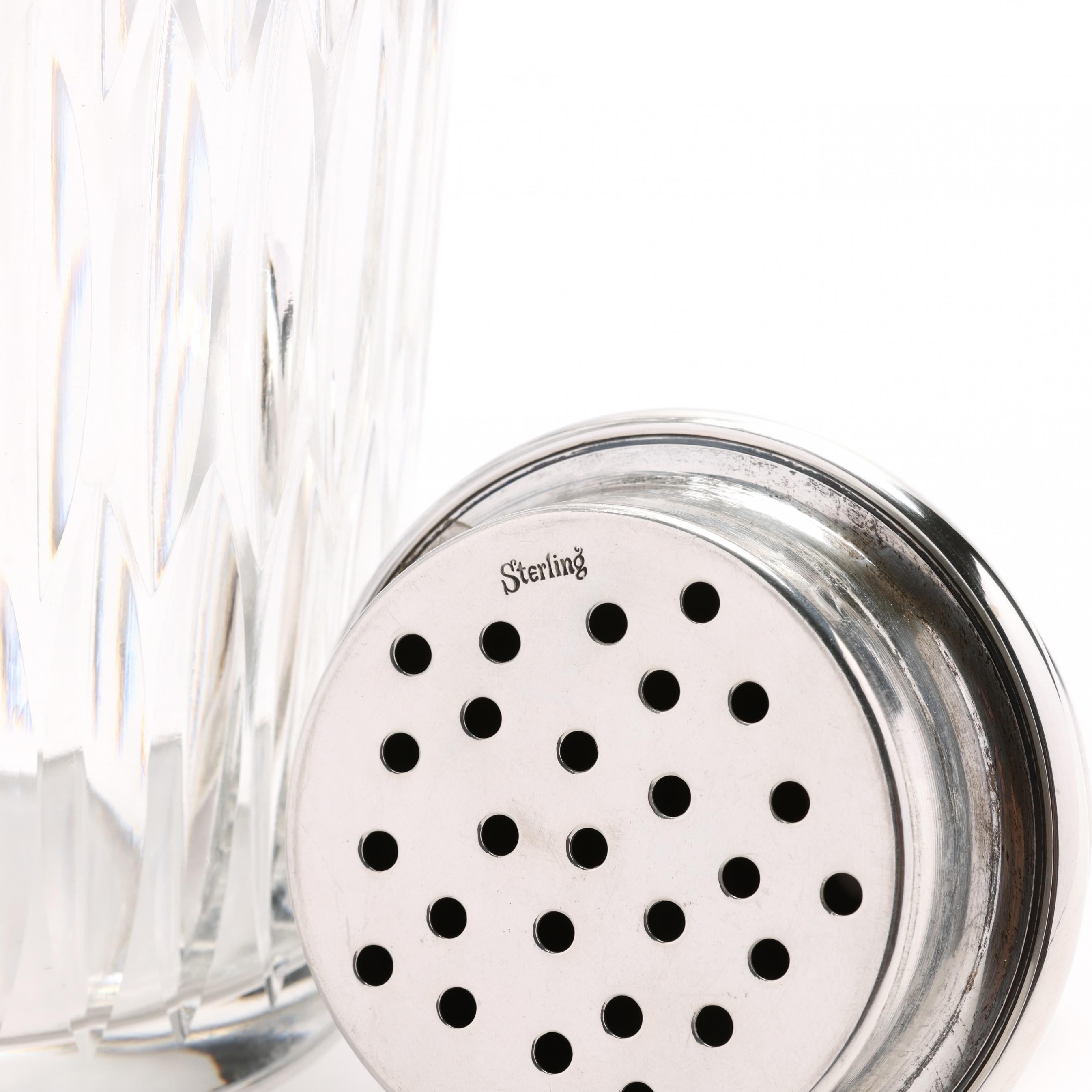 Hawkes, Sterling Silver and Cut Glass Cocktail Shaker (Lot